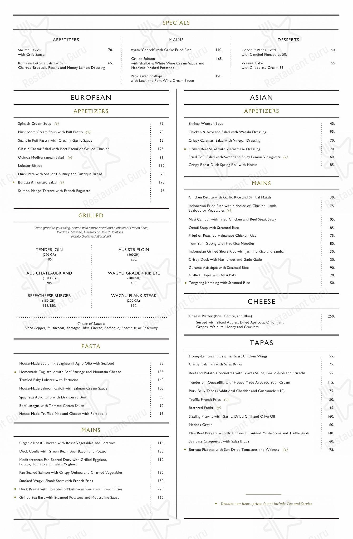 CORK&SCREW Plaza Indonesia menu