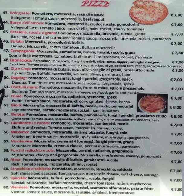 Menu de Ristorante Pizzeria Gioia 53