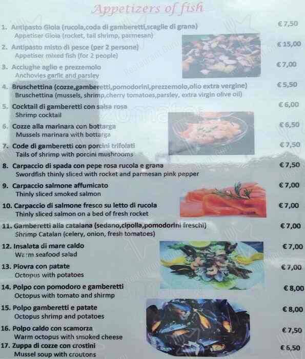 Menu de Ristorante Pizzeria Gioia 53