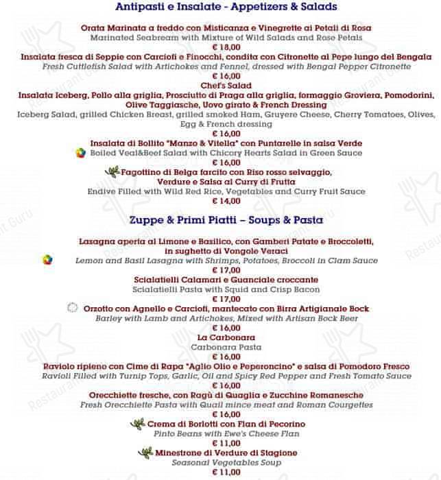 Menu di Savoia Restaurant - Sheraton Golf Parco de' Medici Hotel & Resort 