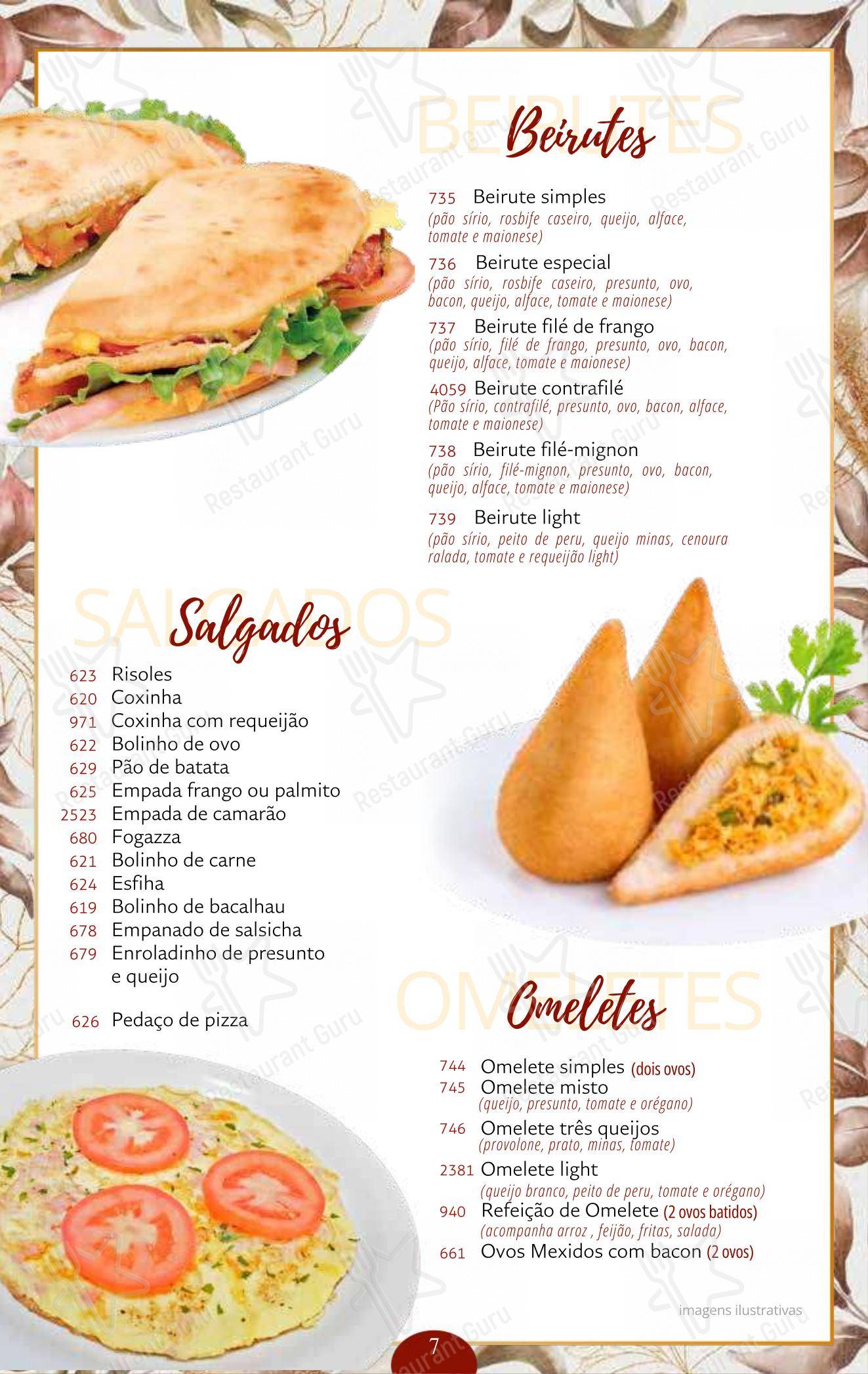 Panificadora Vila Monumento em São Paulo - Menu bar