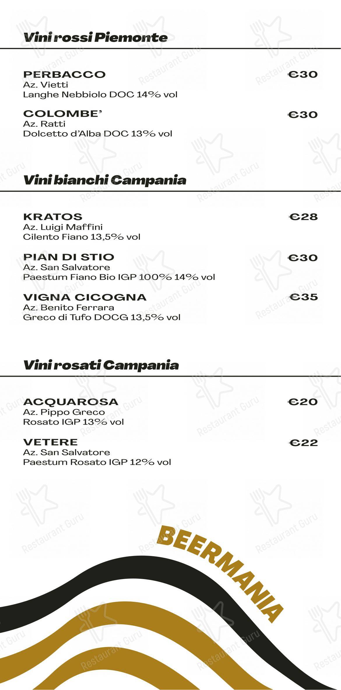 Menu per BEERMÀNÌA - Pizzeria Braceria Hamburgeria pub & bar