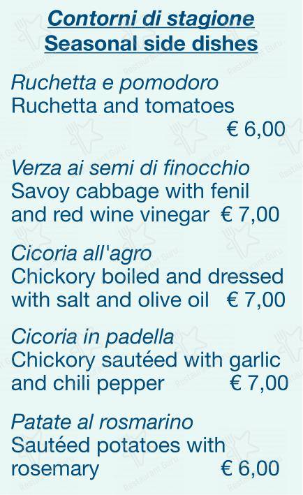Checchino dal 1887 in Roma - Menu bar