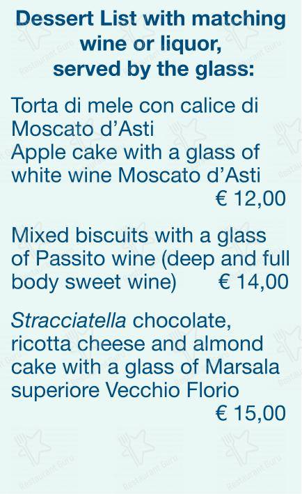 Checchino dal 1887 in Roma - Menu bar