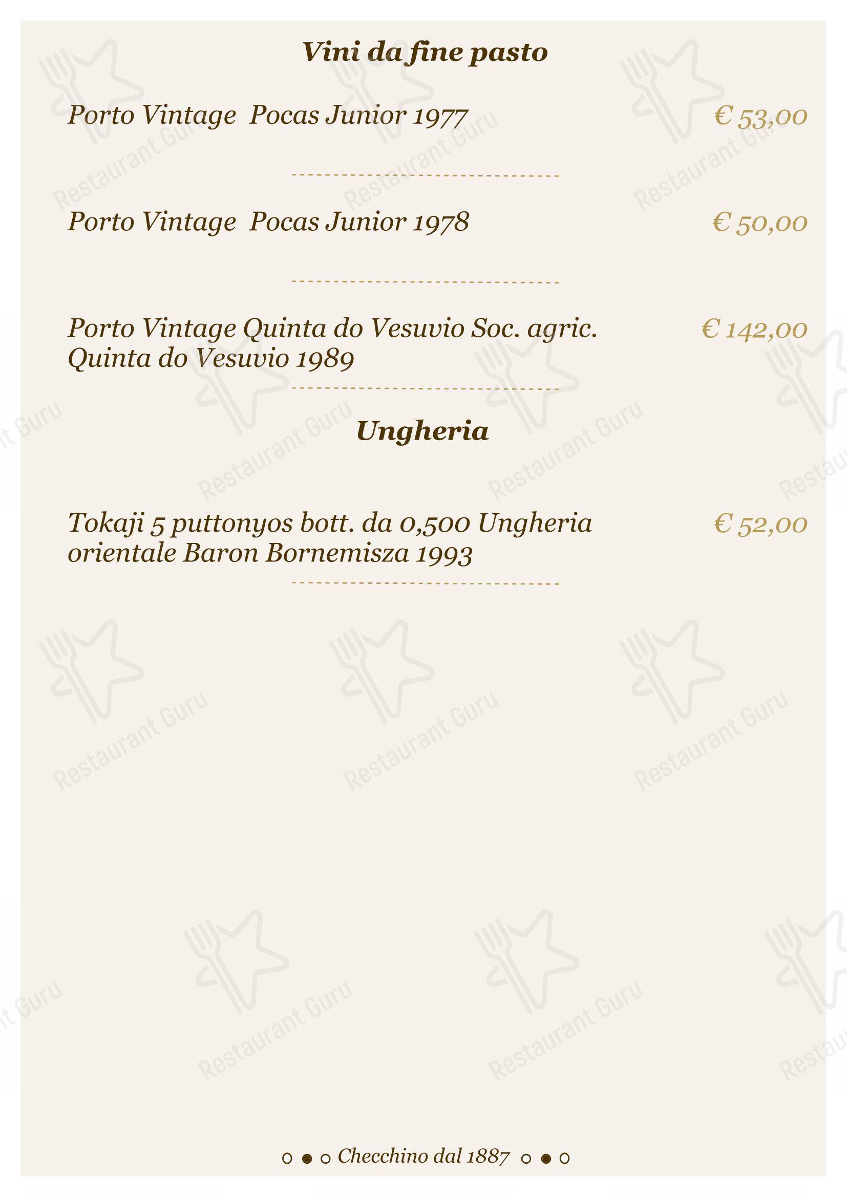 Checchino dal 1887 in Roma - Lunch Menu