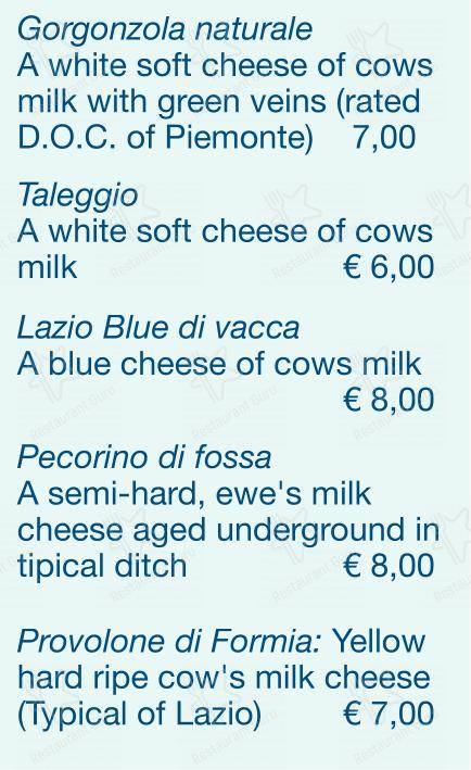 Menu di Checchino dal 1887 - Menu bar