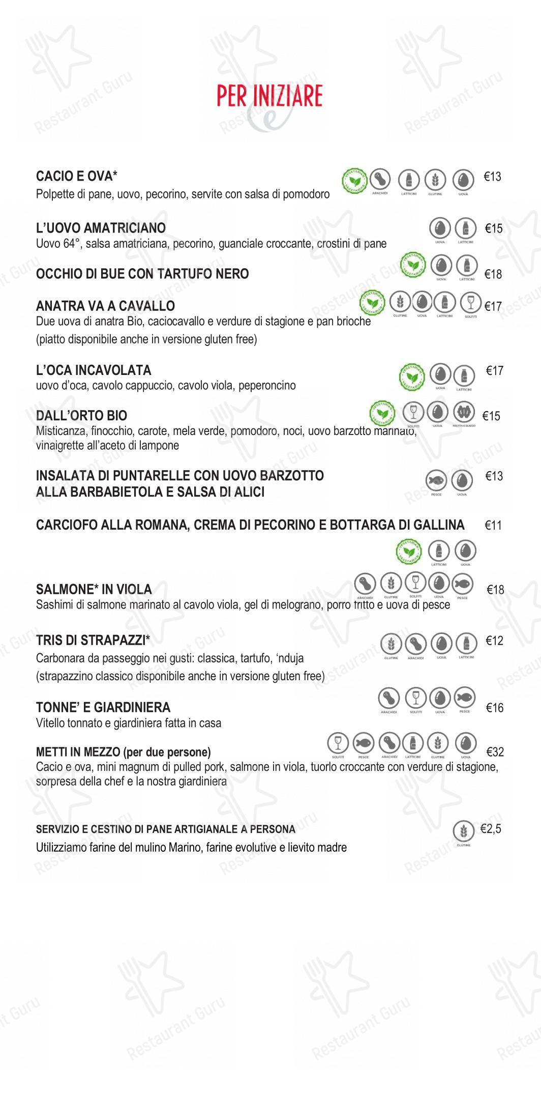 Menu pour Eggs - Menu