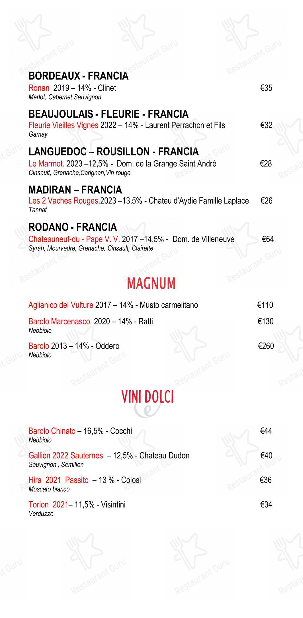 Eggs Roma in Roma - 菜单