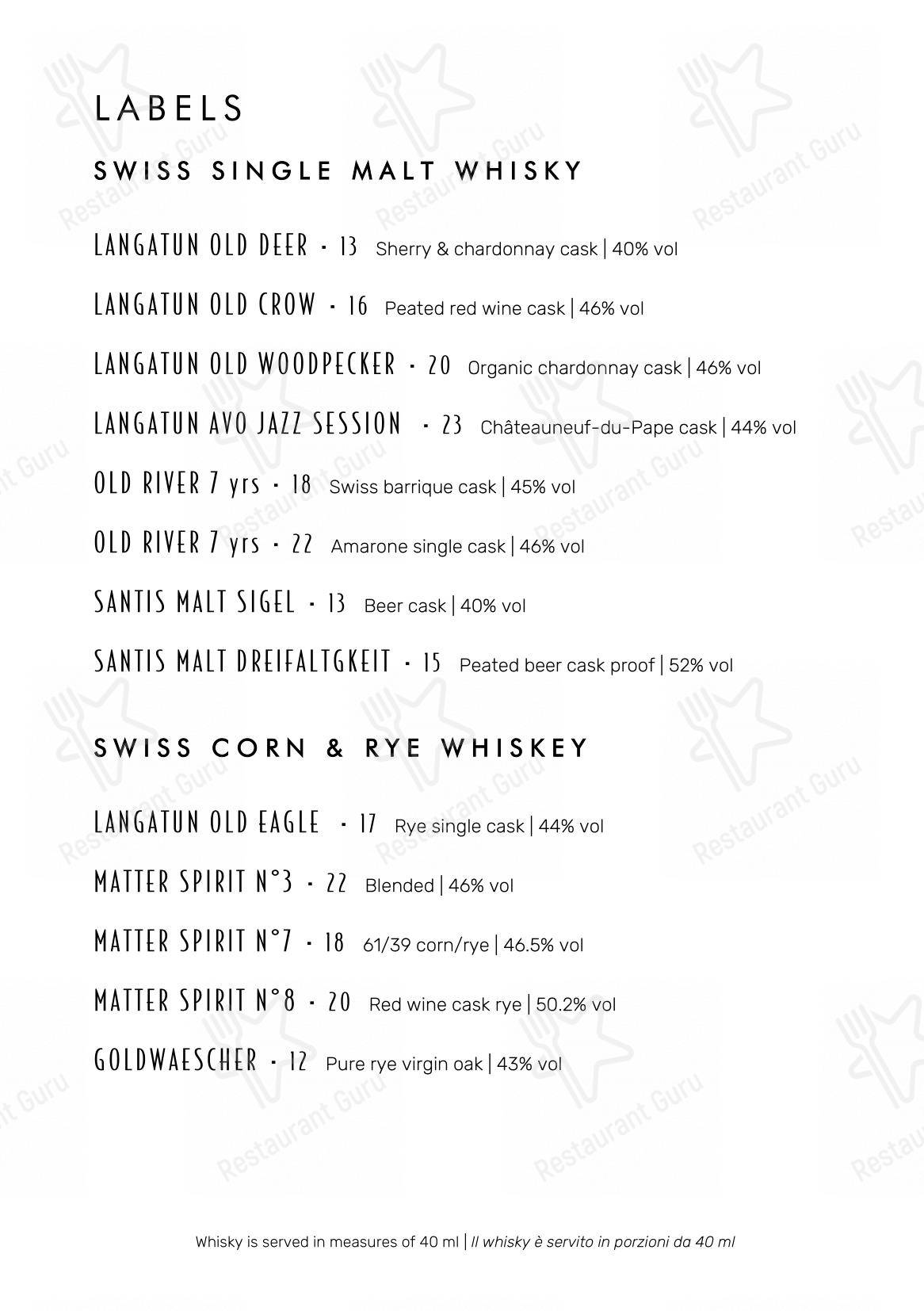 Основное меню per FLAMEL Restaurant & Mixology Bar in Lugano