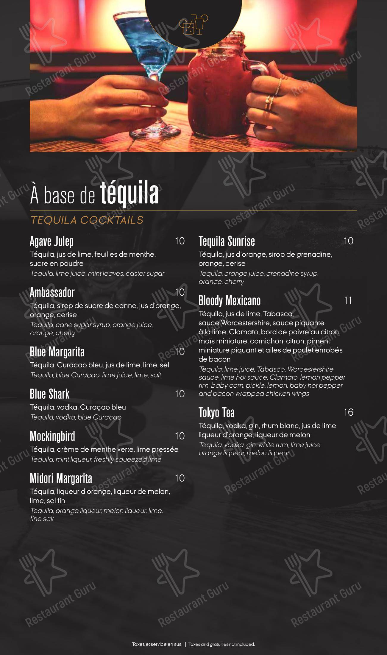 Ginger Resto-Bar dans Québec - Dinner Menu