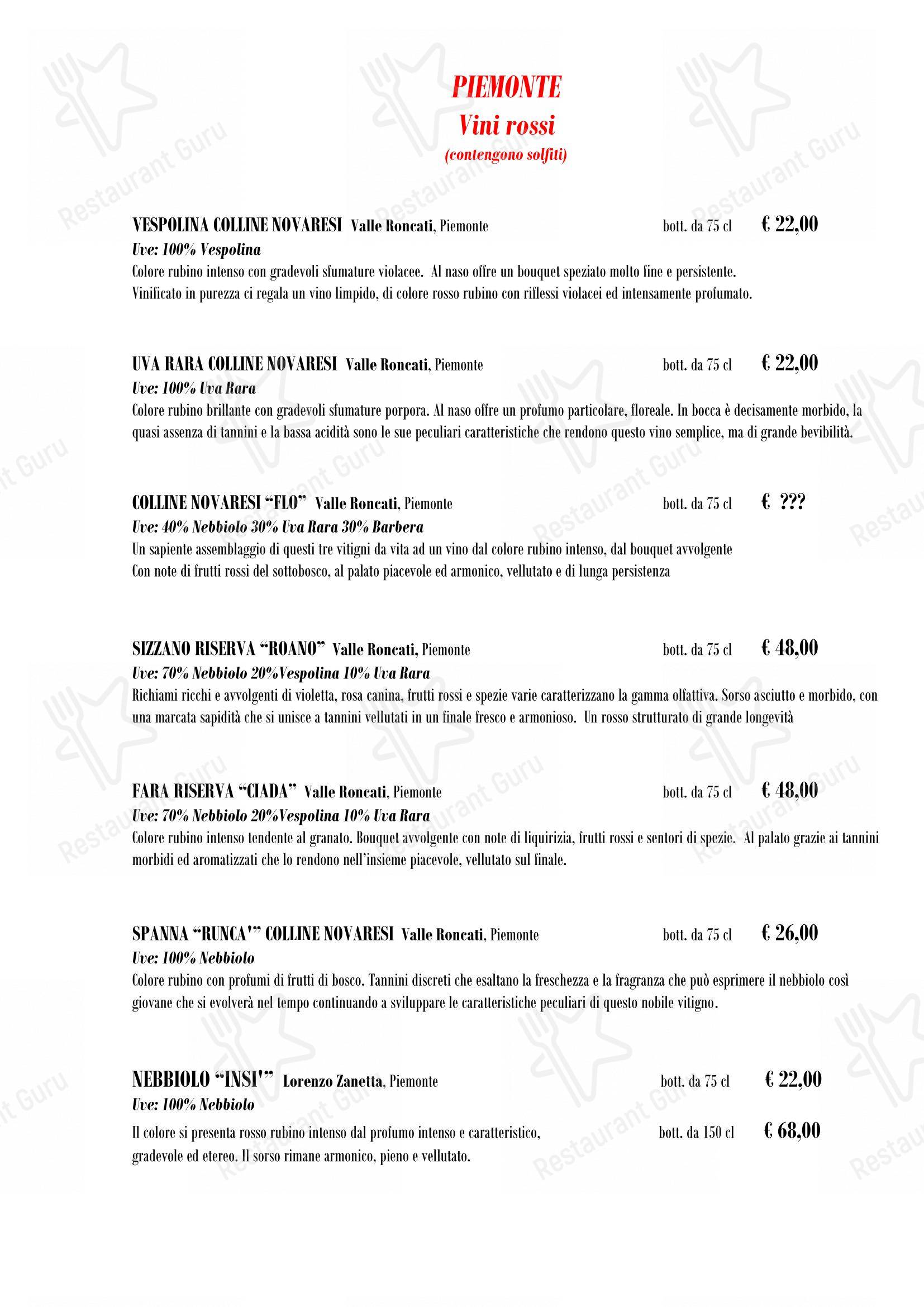 Grani e Salami in Novara - Menu bar