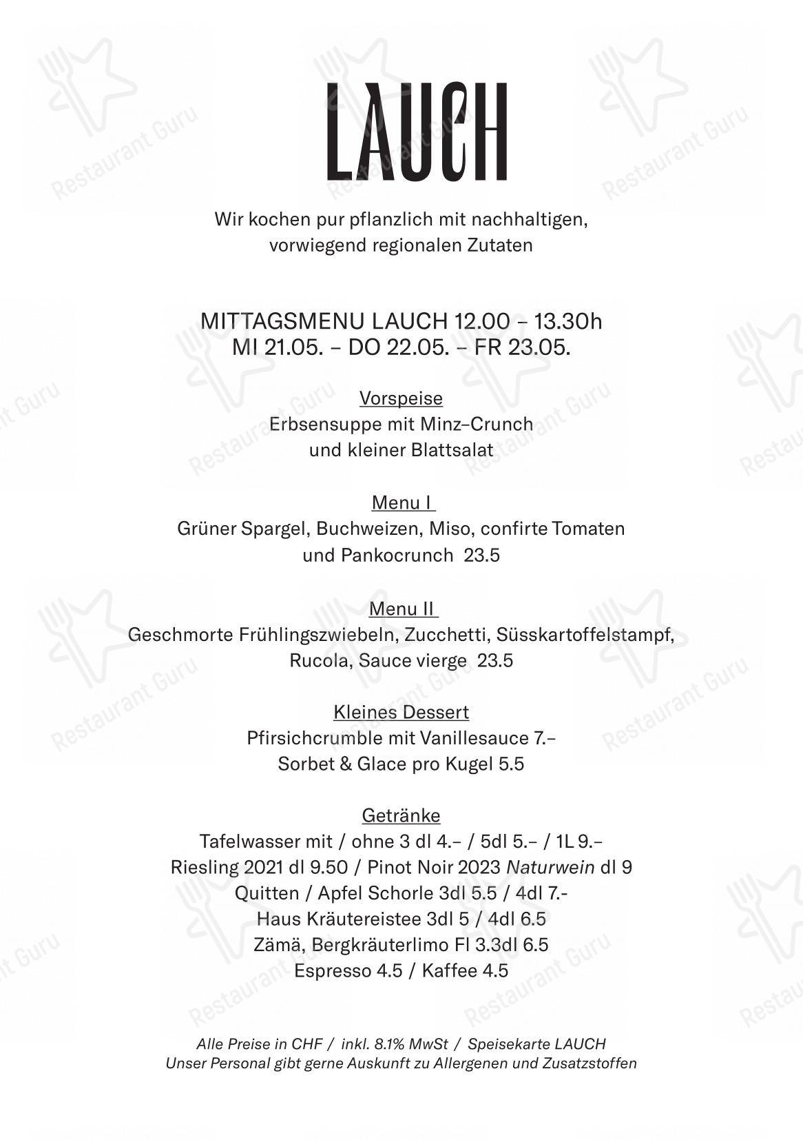 LAUCH in Basilea - Wine Menu