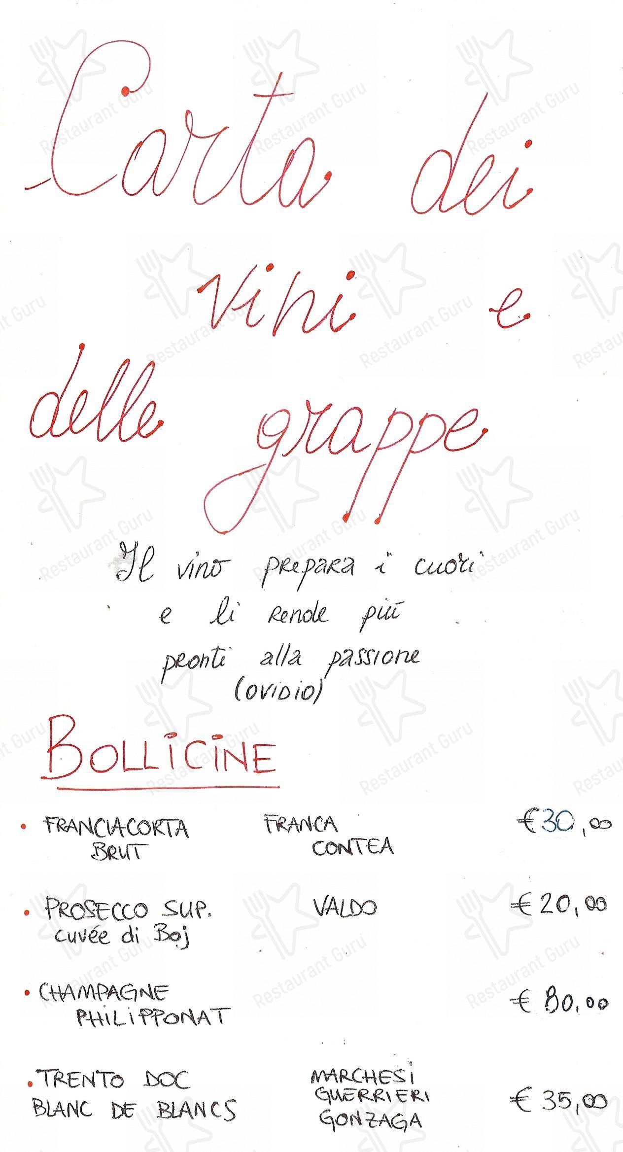 Ristorante La Balestra in Roma - 菜单