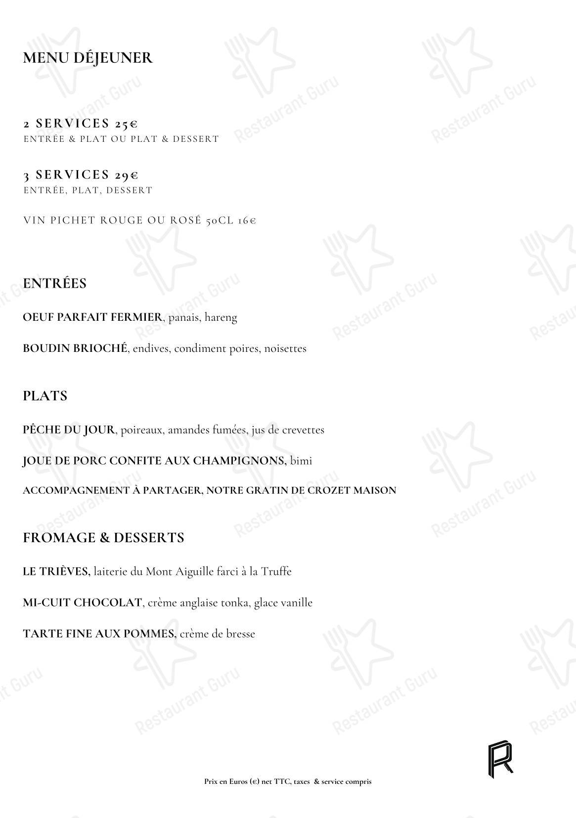 菜单 pour Le Rousseau Restaurant Grenoble / Le Pont de Claix restaurant