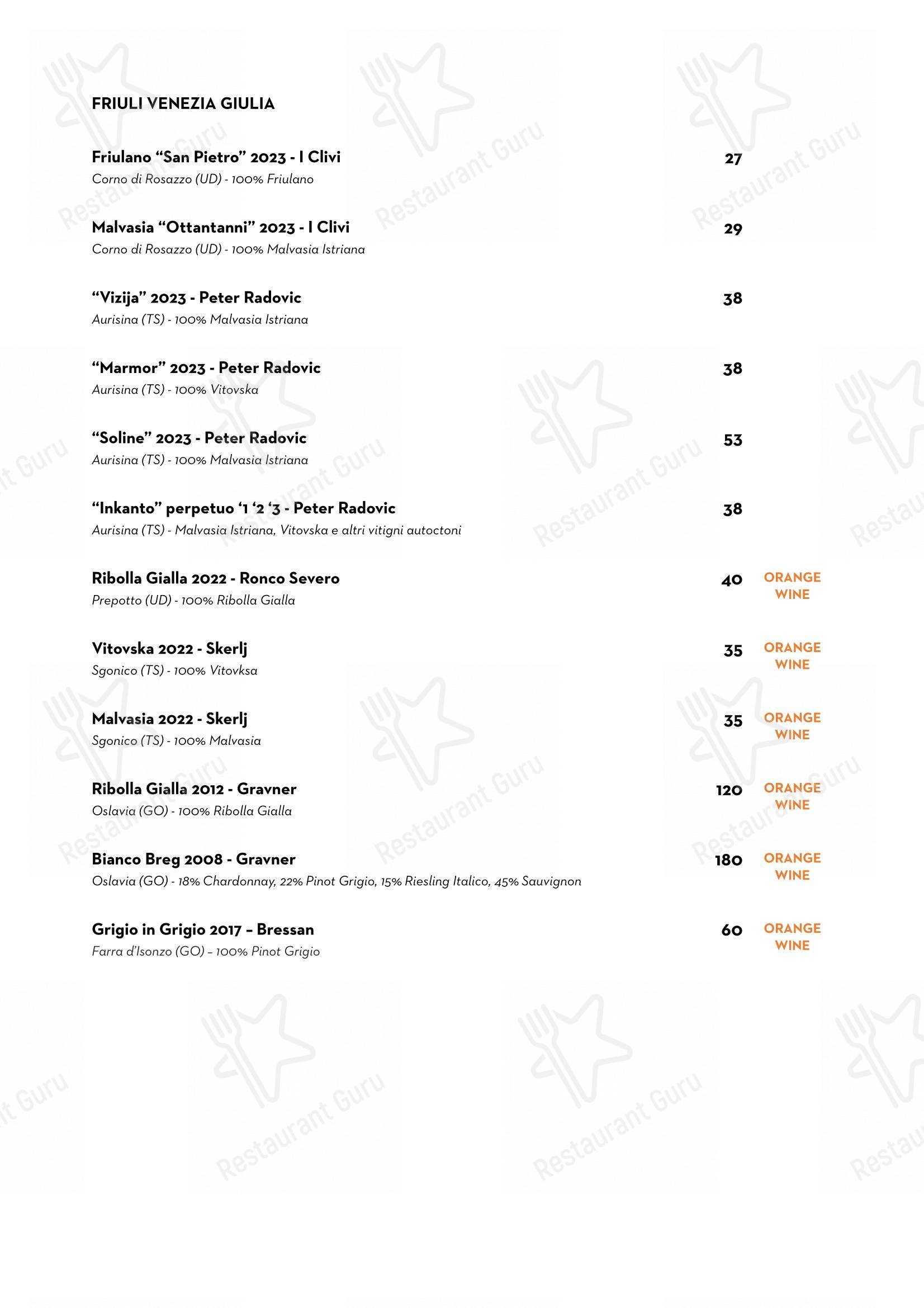 Menu per Luce Ristorante ristorante