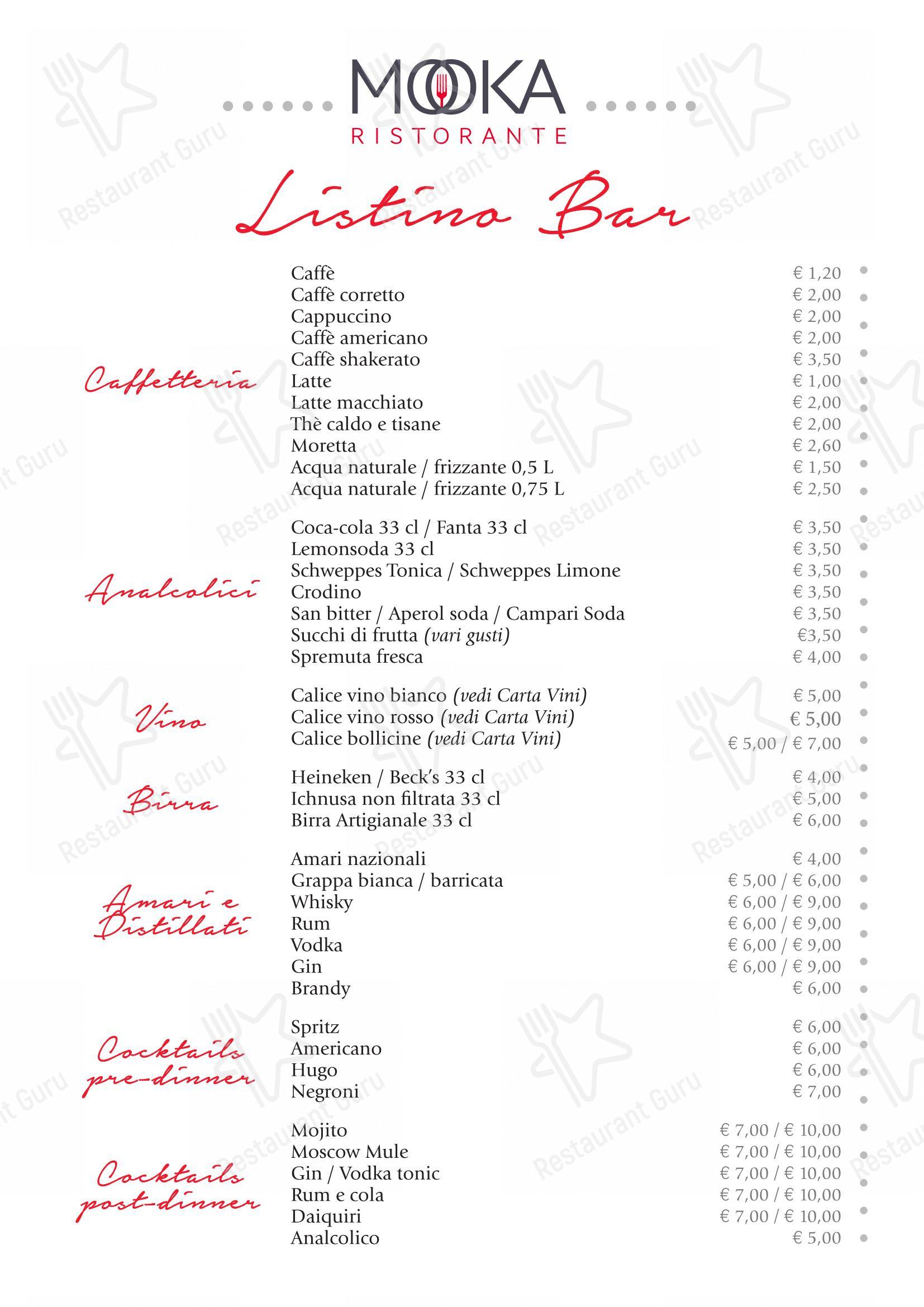 Menu per MOOKA Ristorante Senigallia in Senigallia