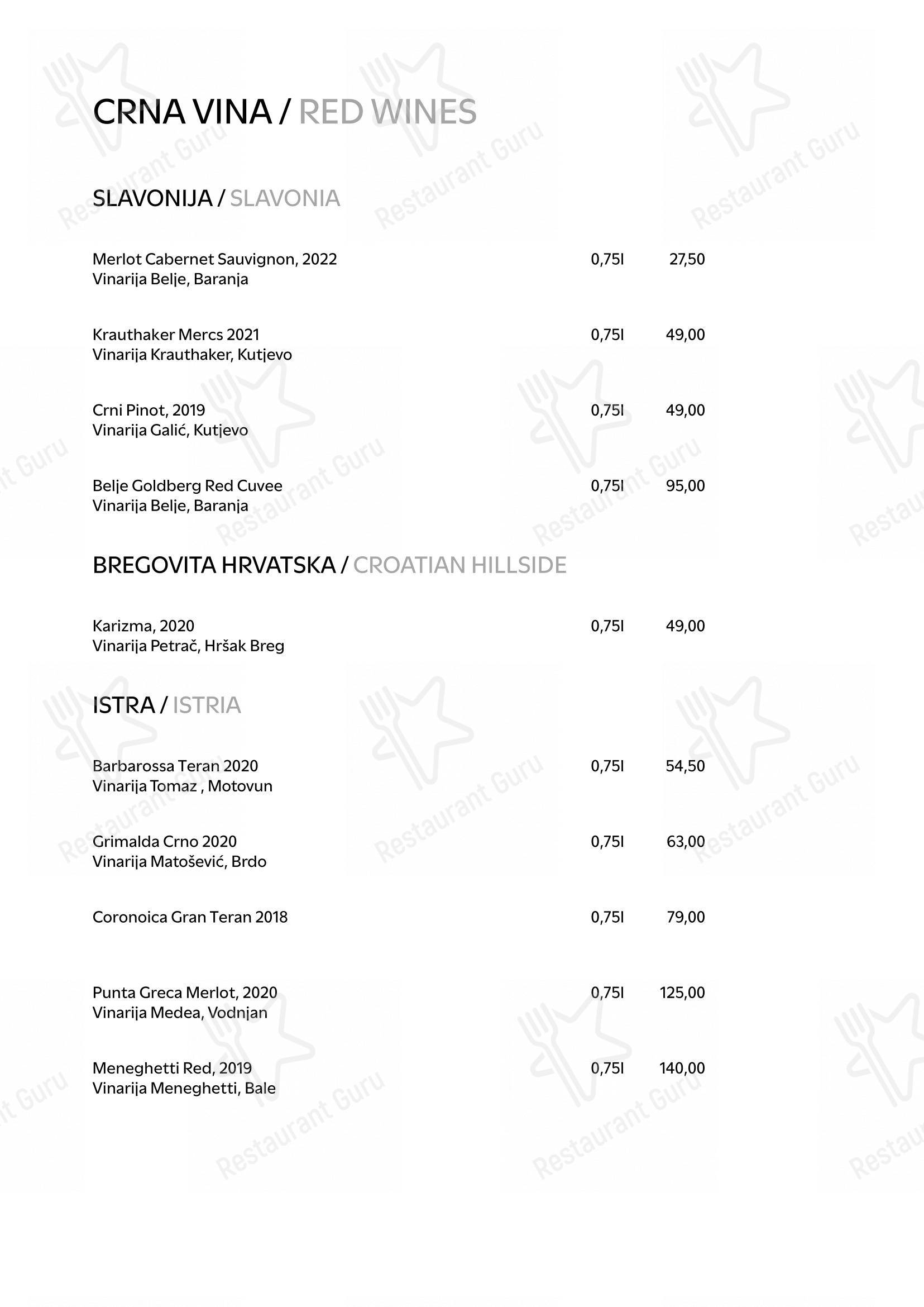 Maredo grill in Zagabria - 菜单