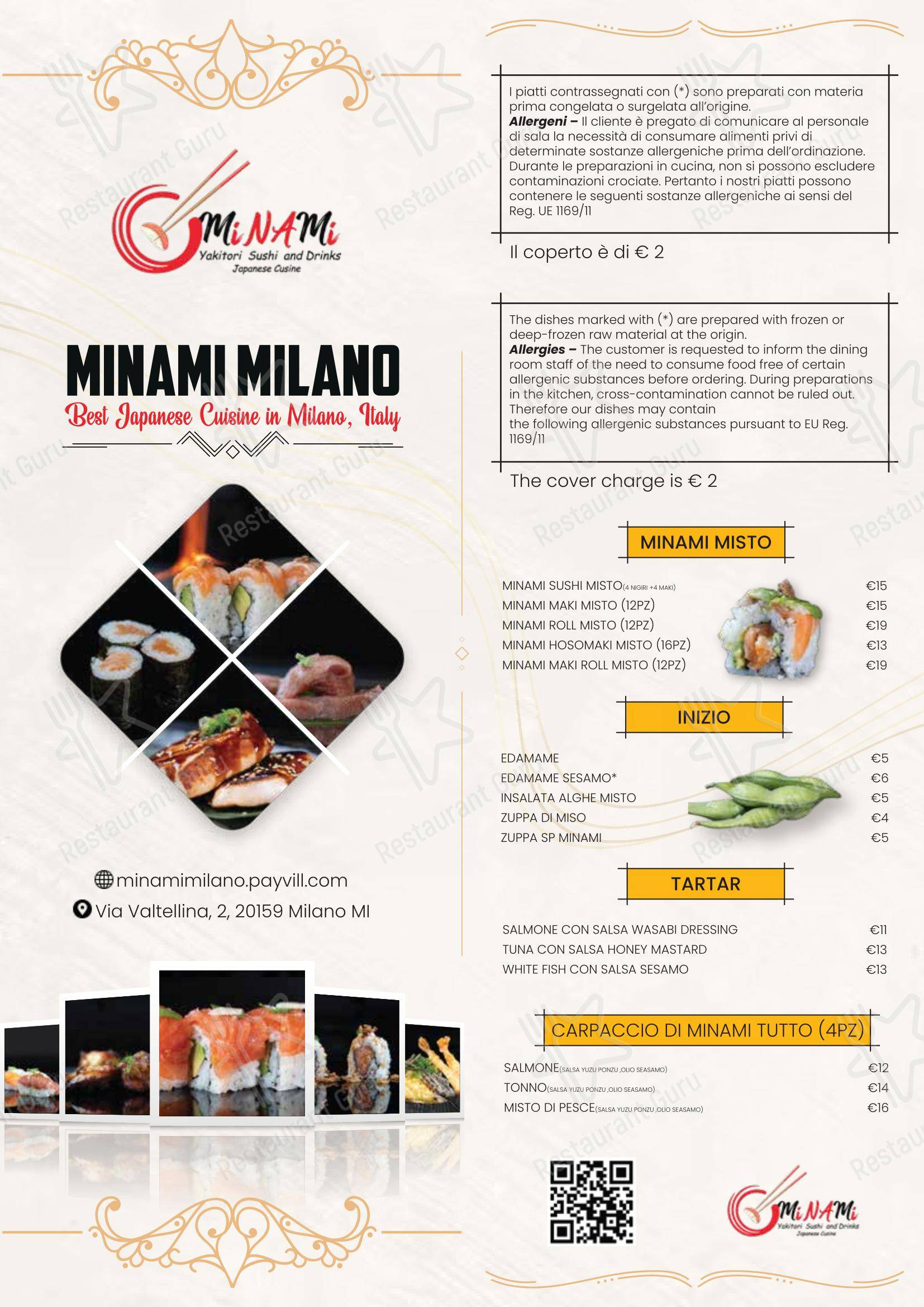 Menu di Minami Milano Japanese Restaurant - Menu