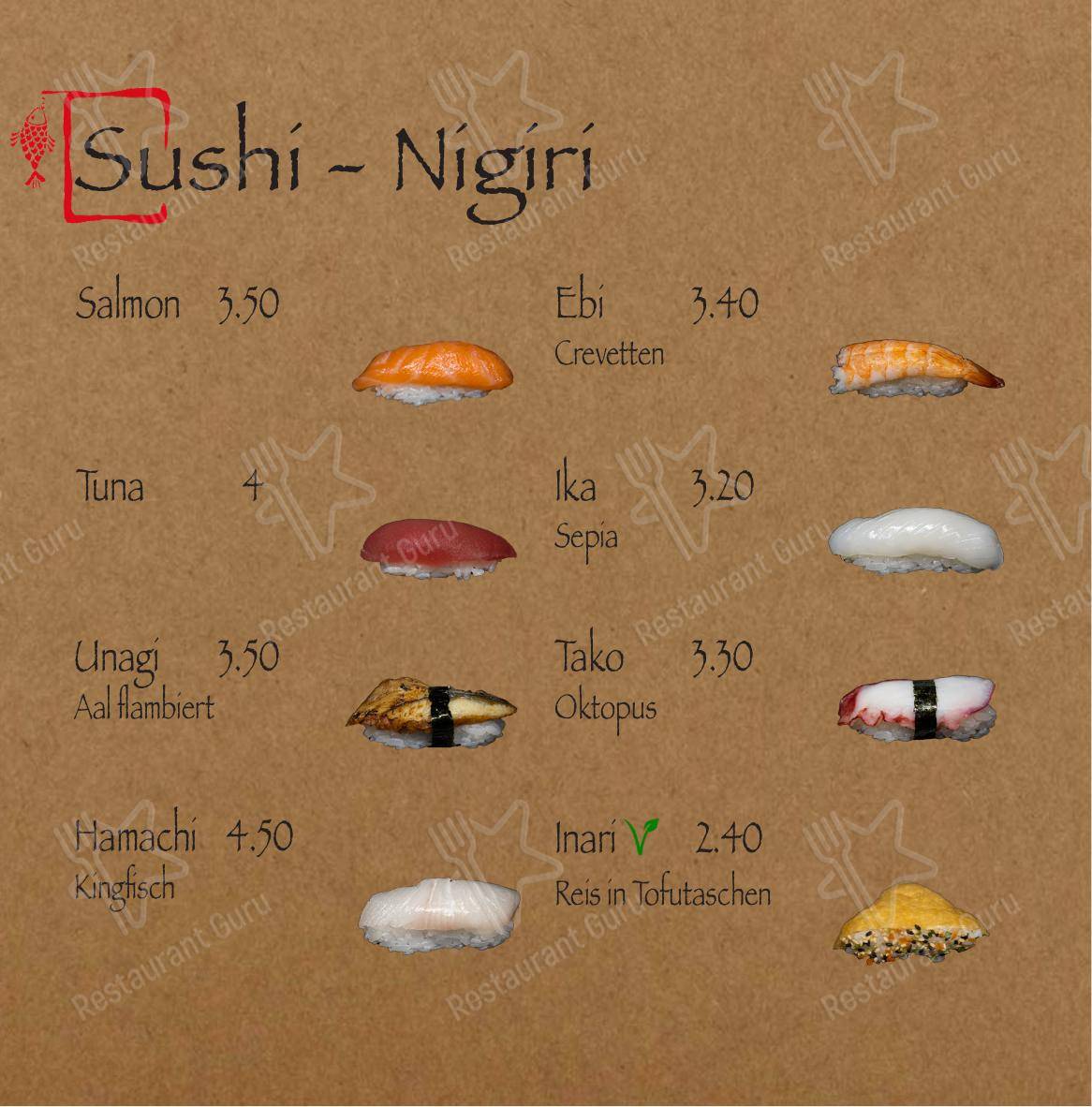 Menu per Minine ristorante