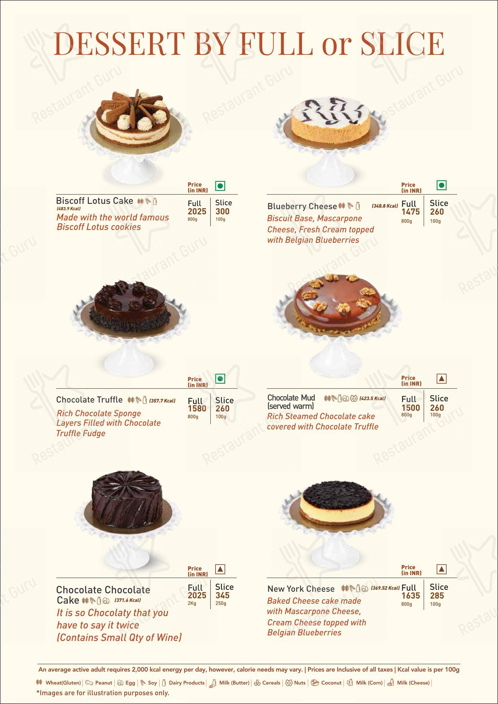 NIK BAKER'S in New Delhi - Menu bar