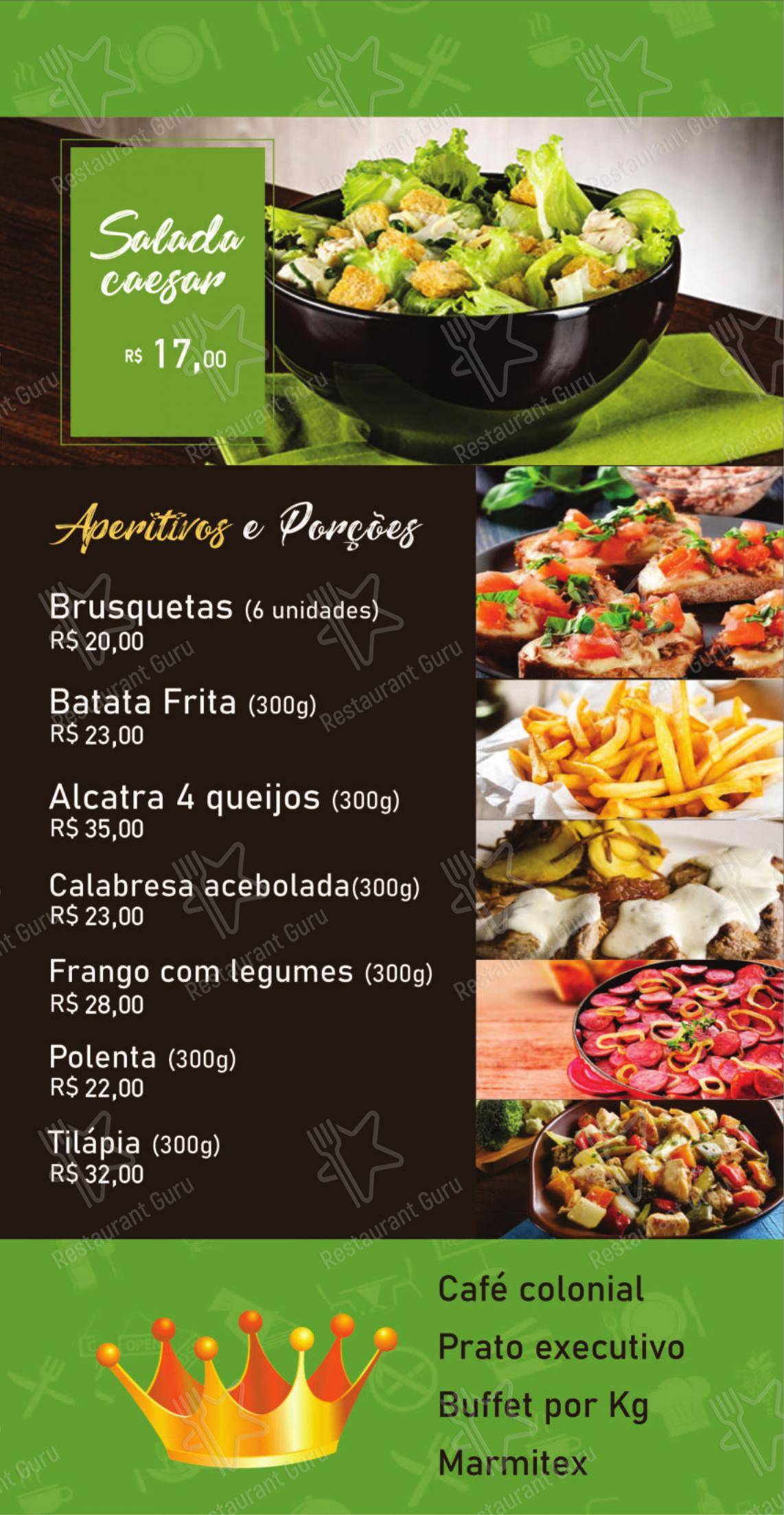 Menu para Panificadora e Restaurante Princesa em Ponta Grossa