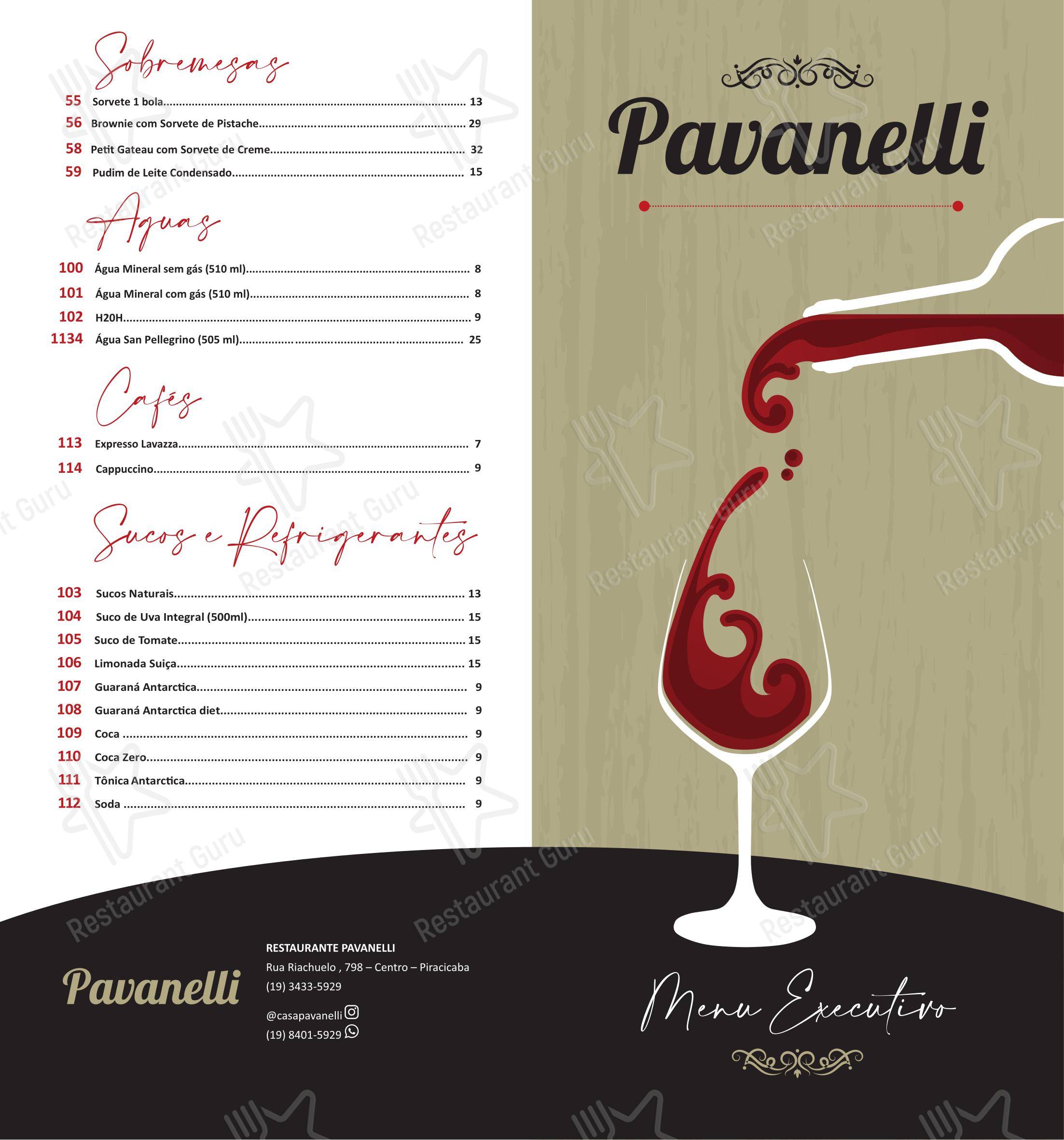 菜单 para Pavanelli Loja e Restaurante em Piracicaba