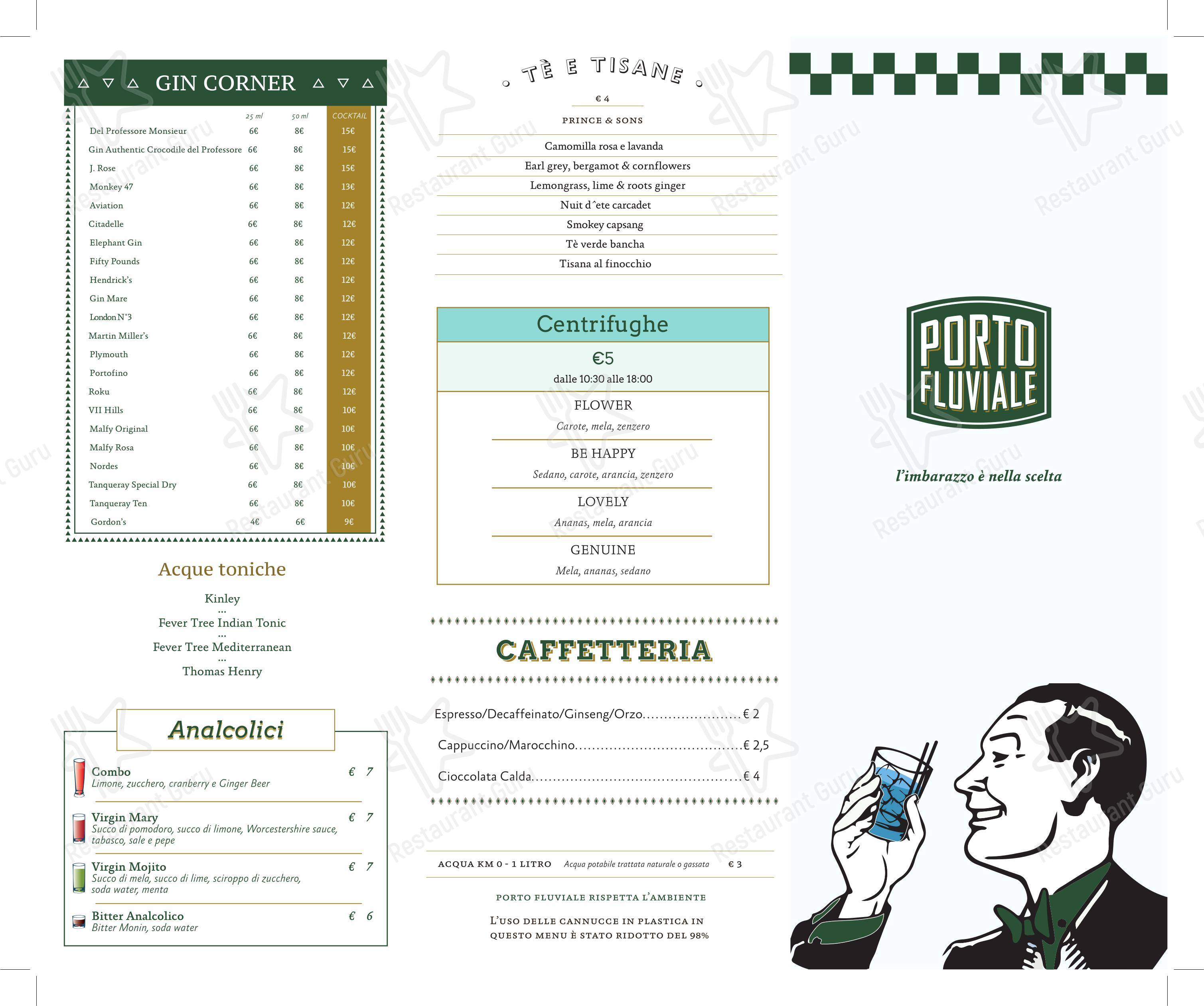 Коктейльная карта per Porto Fluviale Ristorante Pizzeria in Roma
