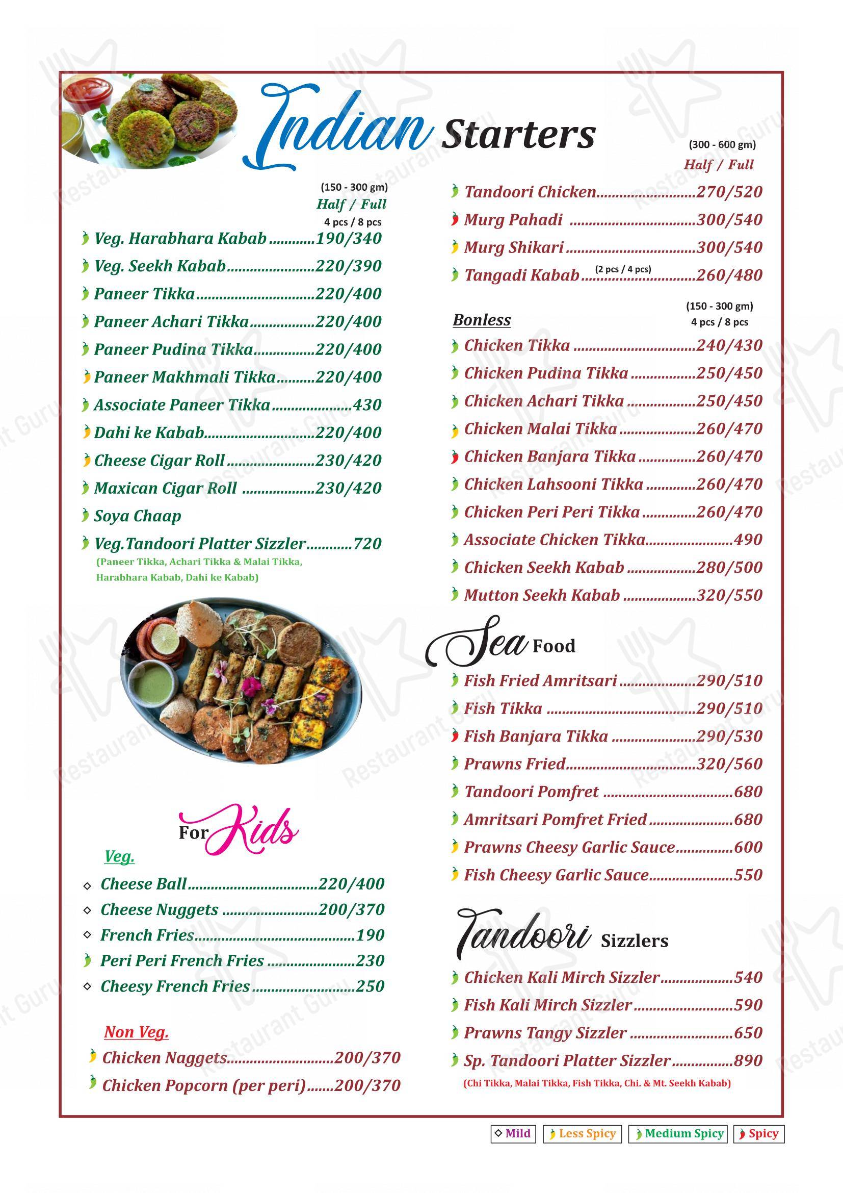 Menu bar for Rajpath Restaurant & Cafe best Restaurant in Ahmedabad in Ahmedabad