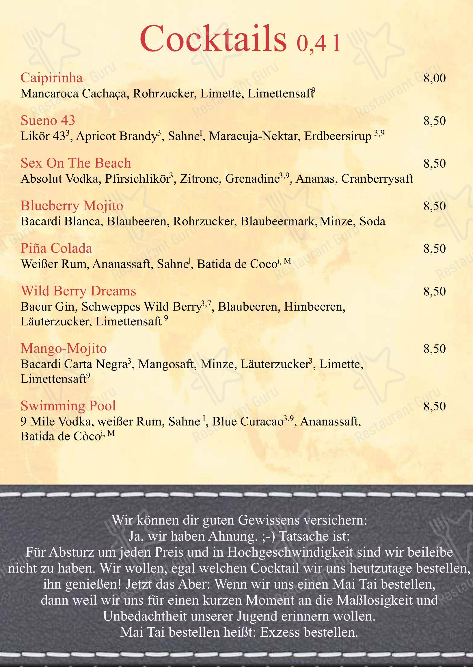 Menu pour Restaurant Journal - Menu
