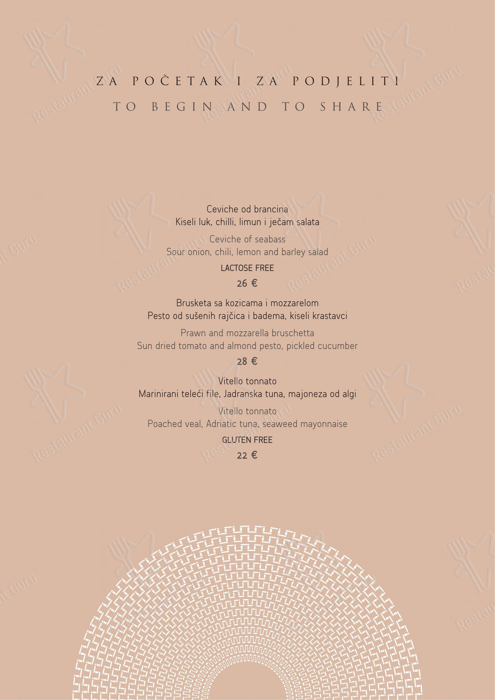 Restaurant Mediterraneo in Rovigno - Menu bar