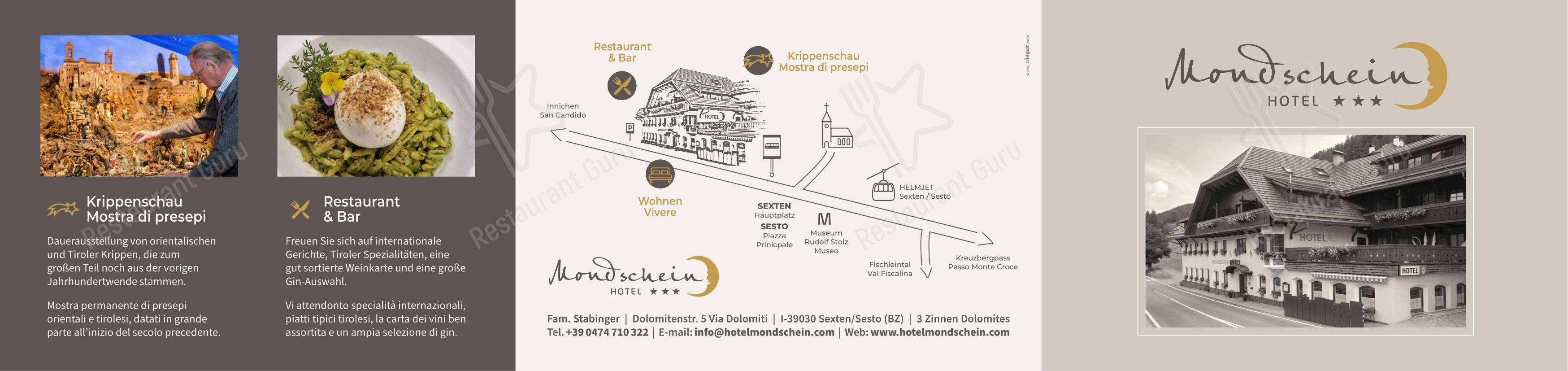 Menu bar per Restaurant Mondschein in Sesto