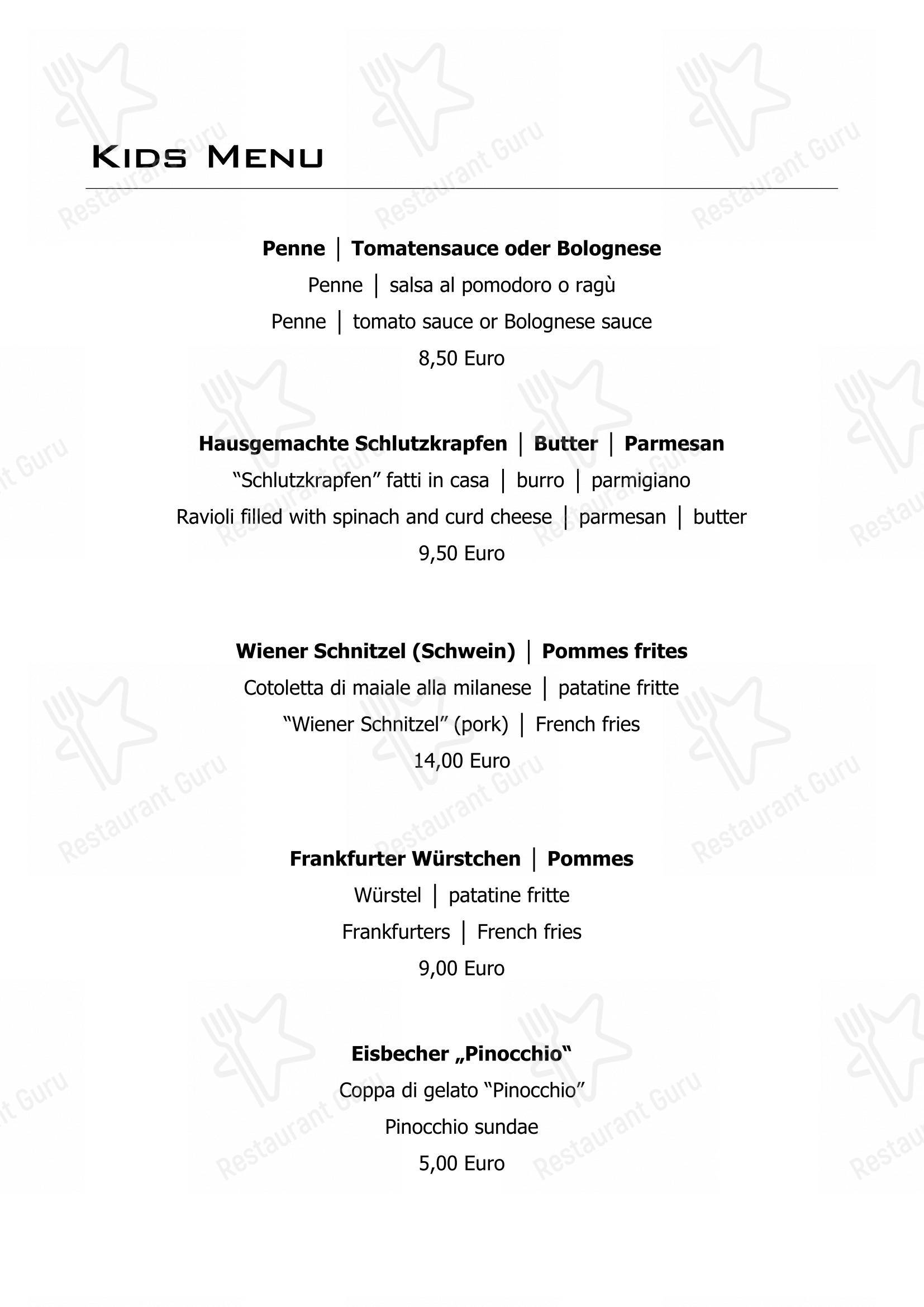 Menu di Restaurant Mondschein - 菜单