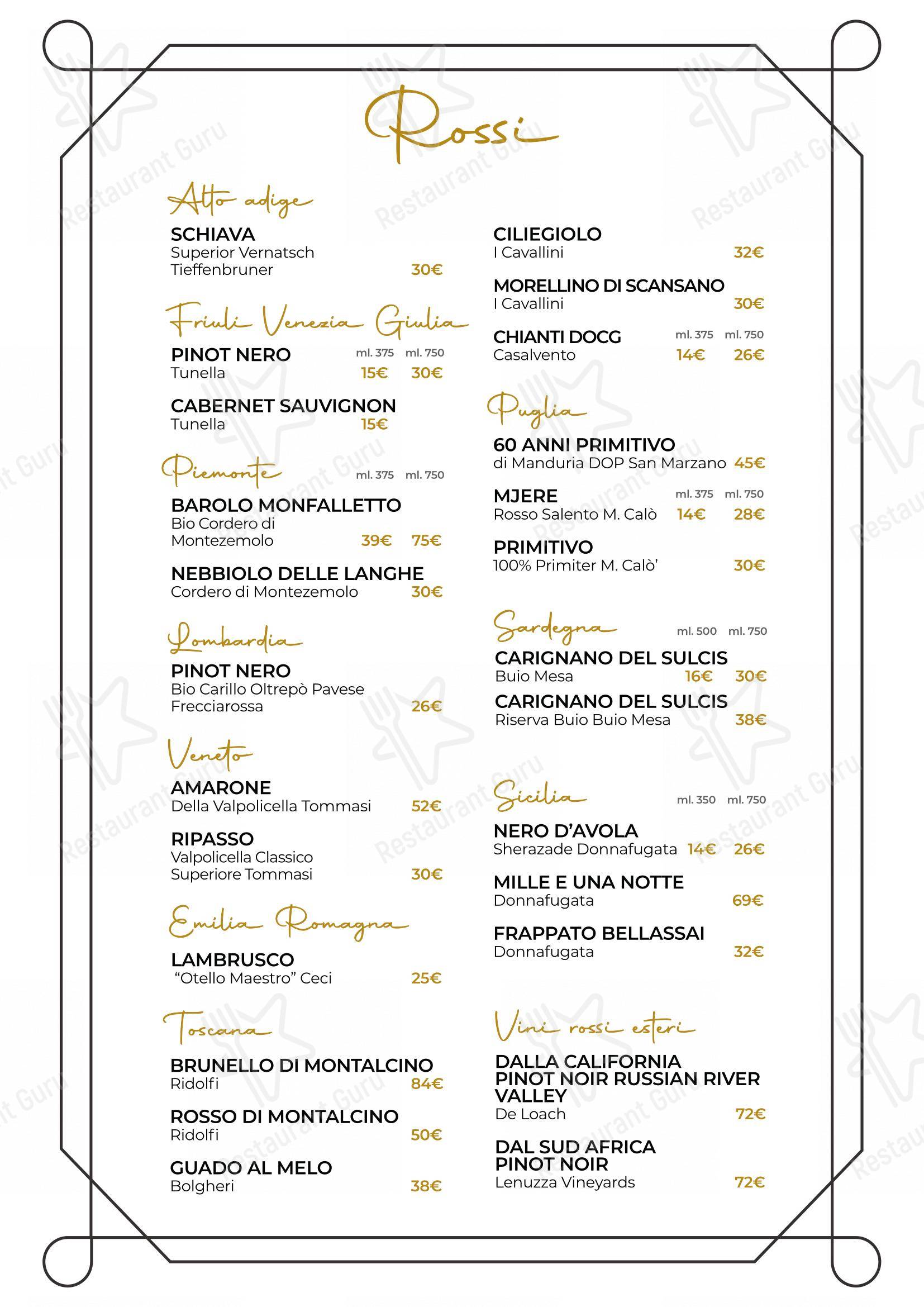 Menu di Ristorante Cortevecchia Arese - Основное меню