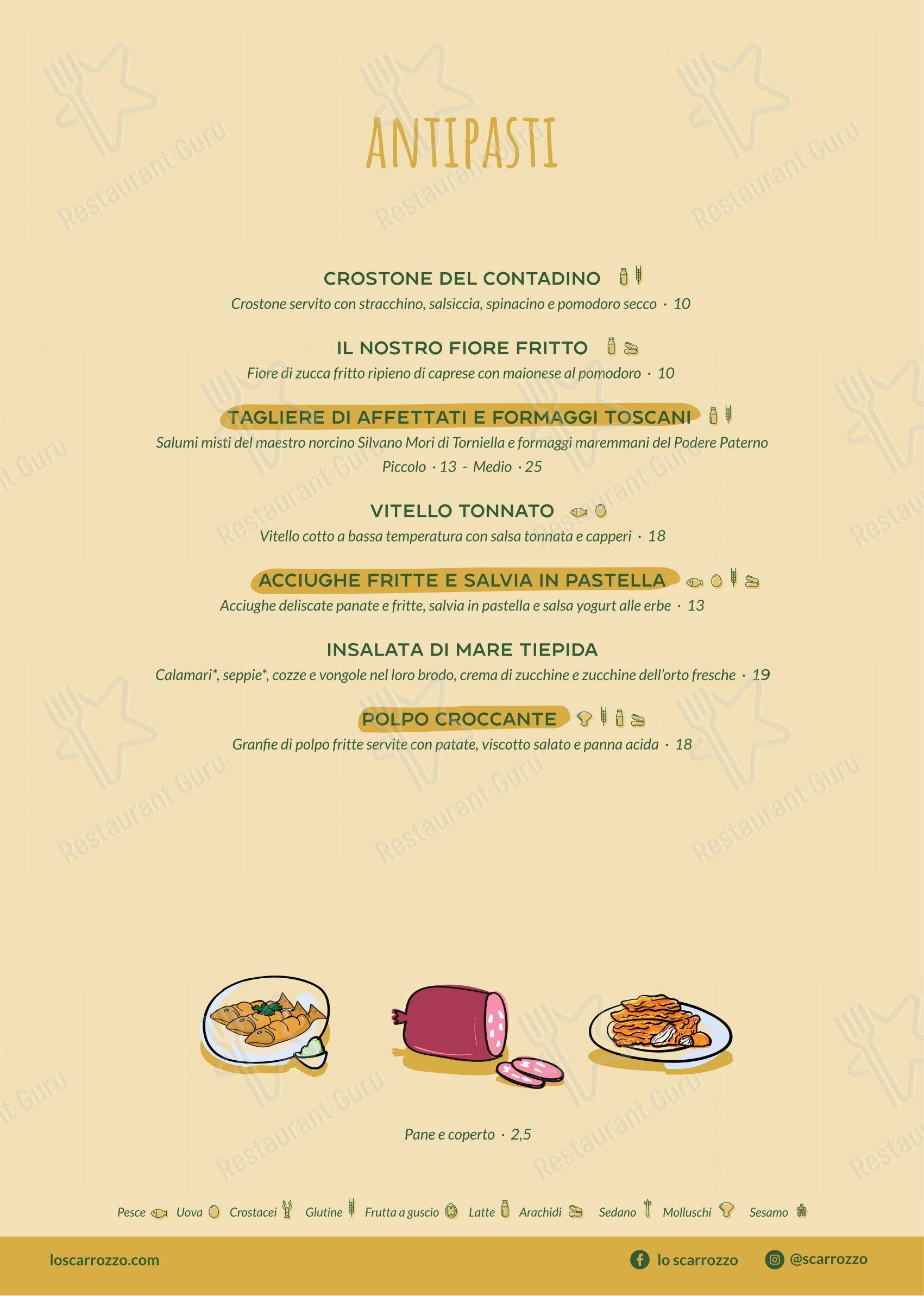 Menu di Ristorante Lo Scarrozzo - Menu