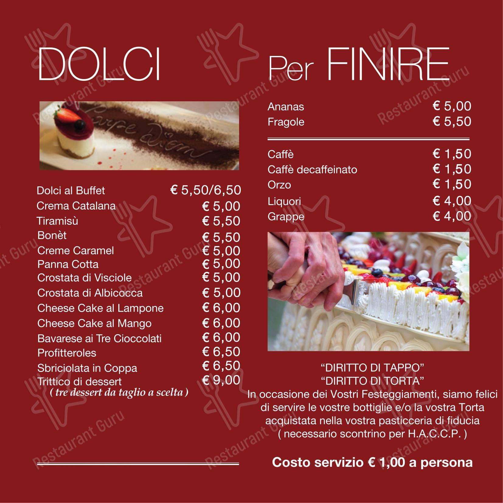 Menu di Ristorante Pizzeria - Carpe Diem PizzAe - Menu