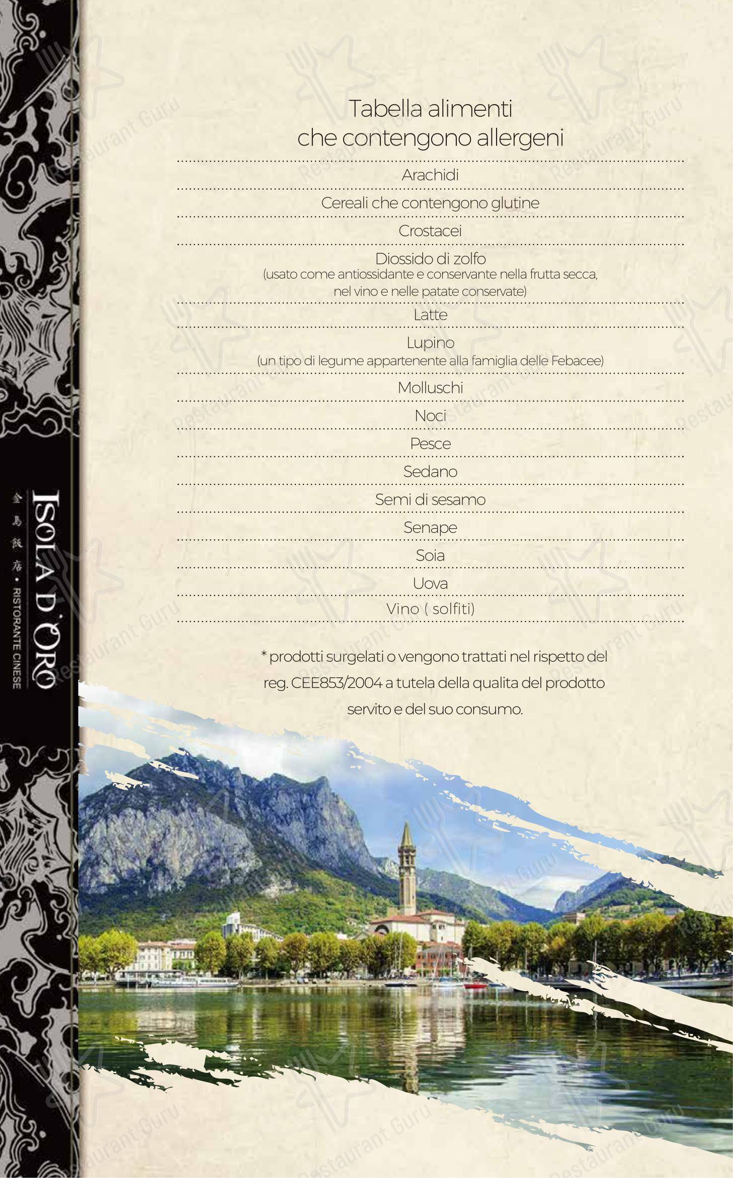 Menu per Ristorante Pizzeria Isola D'Oro ristorante