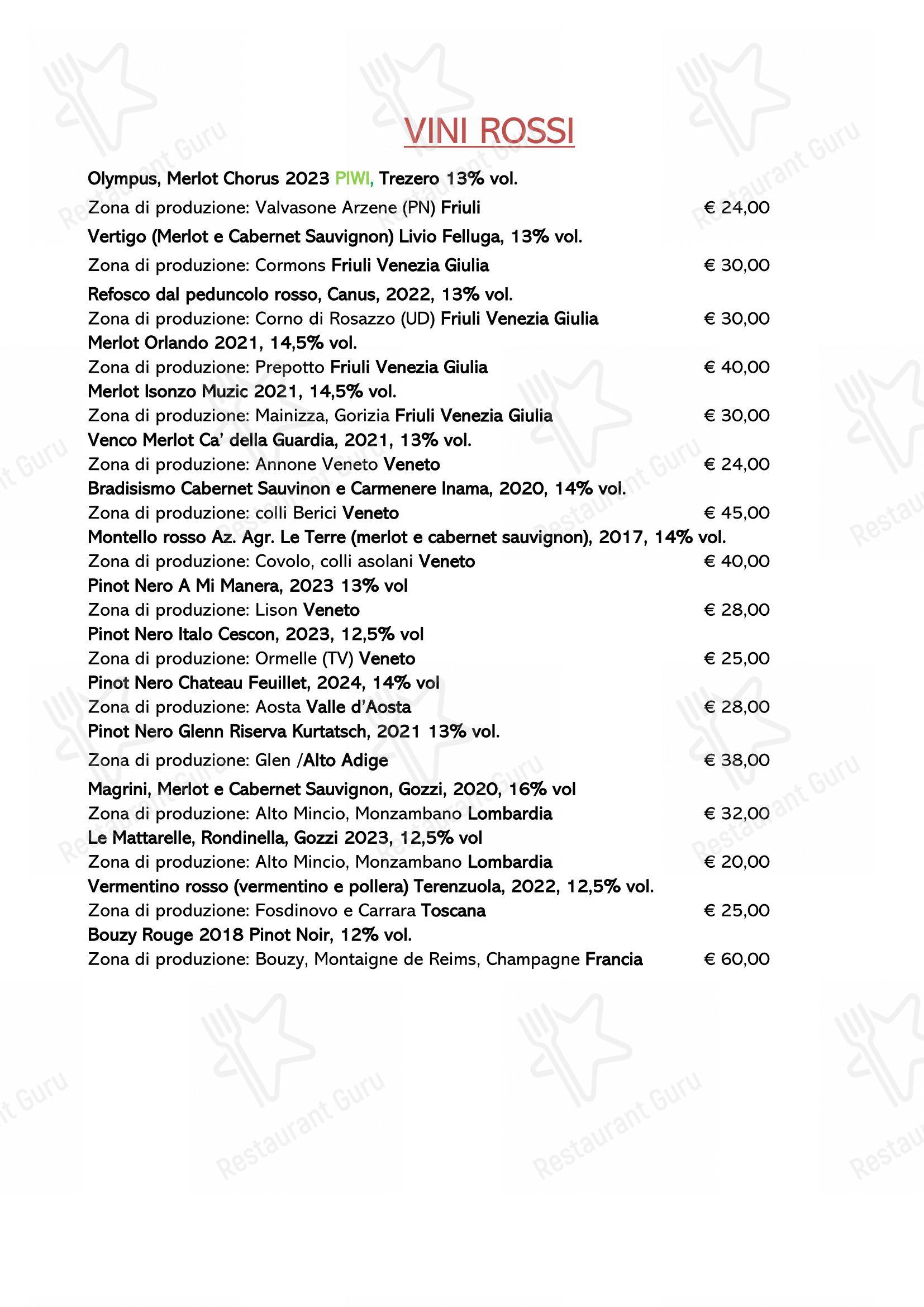 Основное меню per Ristorante da Buso in Caorle