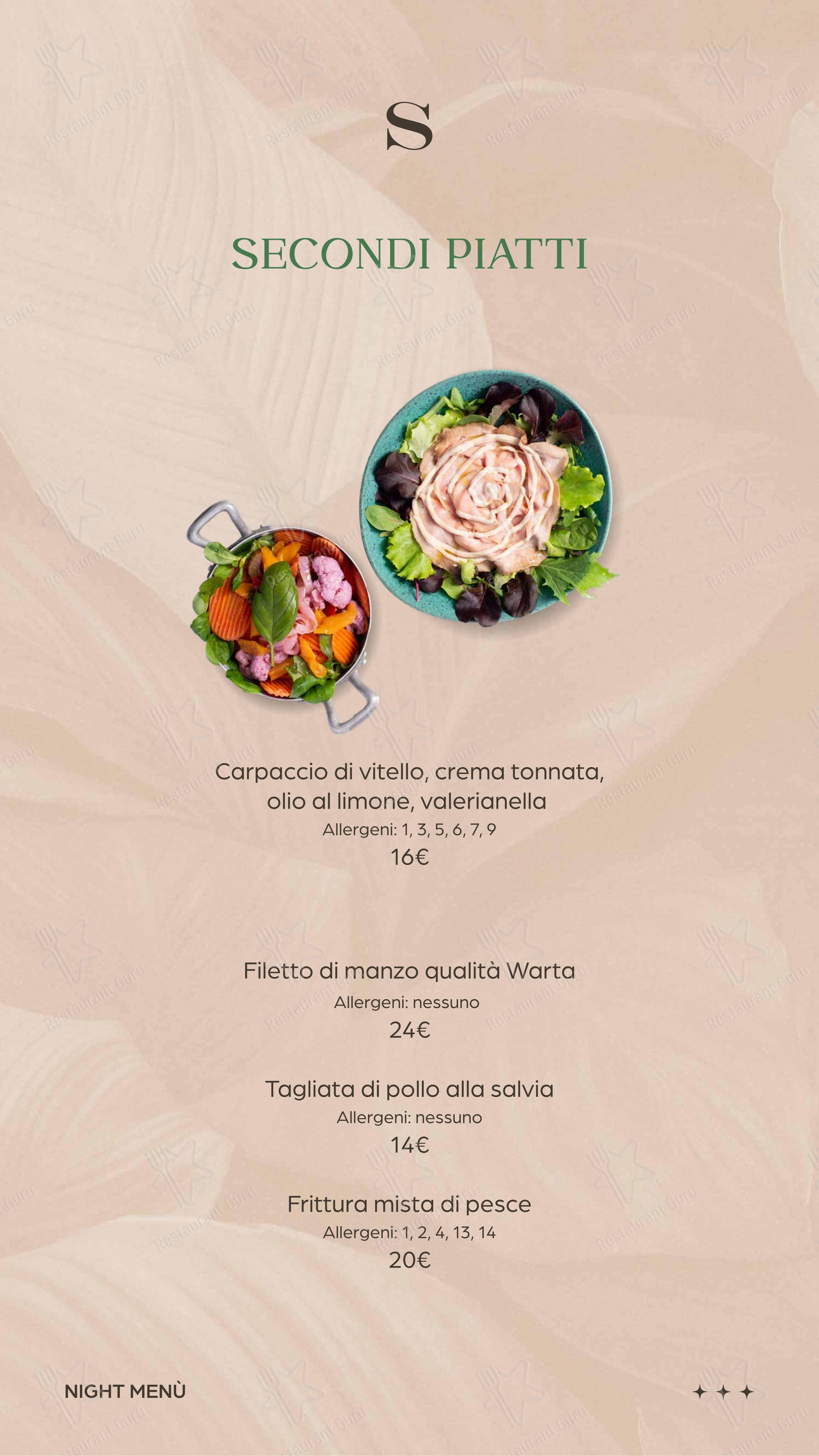 Menu per SAND BEACH CLUB SOTTOMARINA in Chioggia