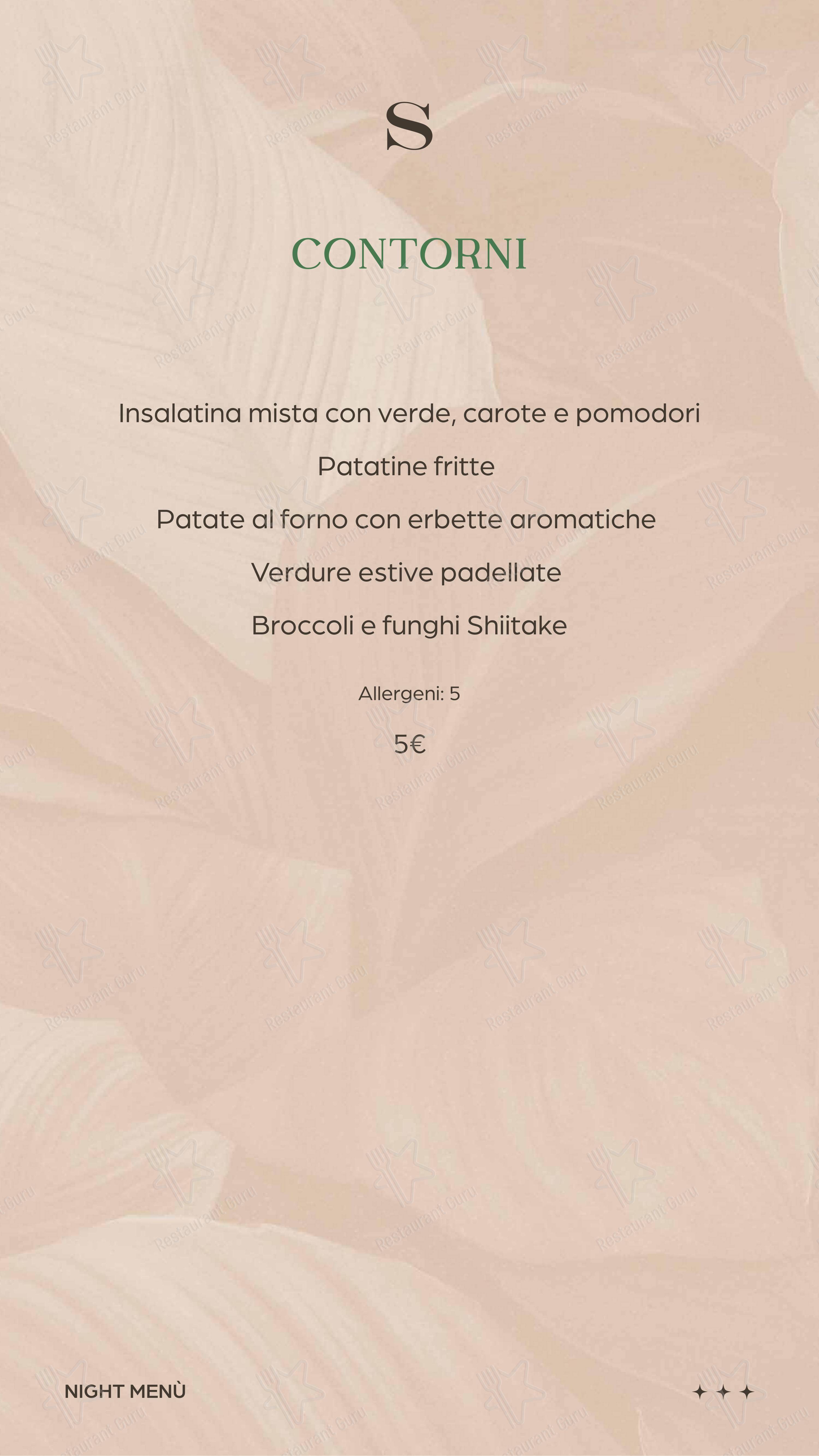 Menu di SAND BEACH CLUB SOTTOMARINA - Menu