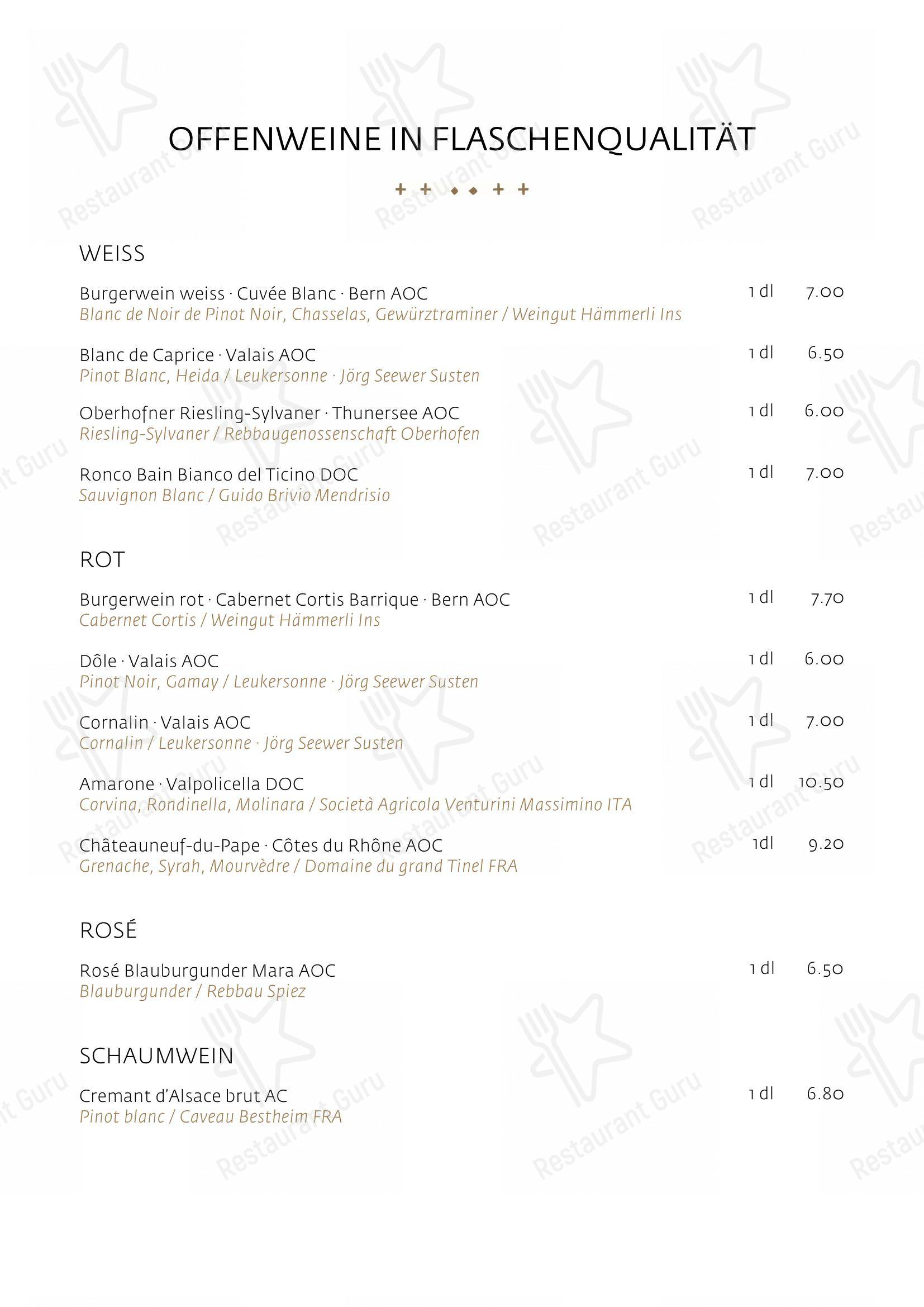 Menu per Schüür · Restaurant & Kultur in Steffisburg