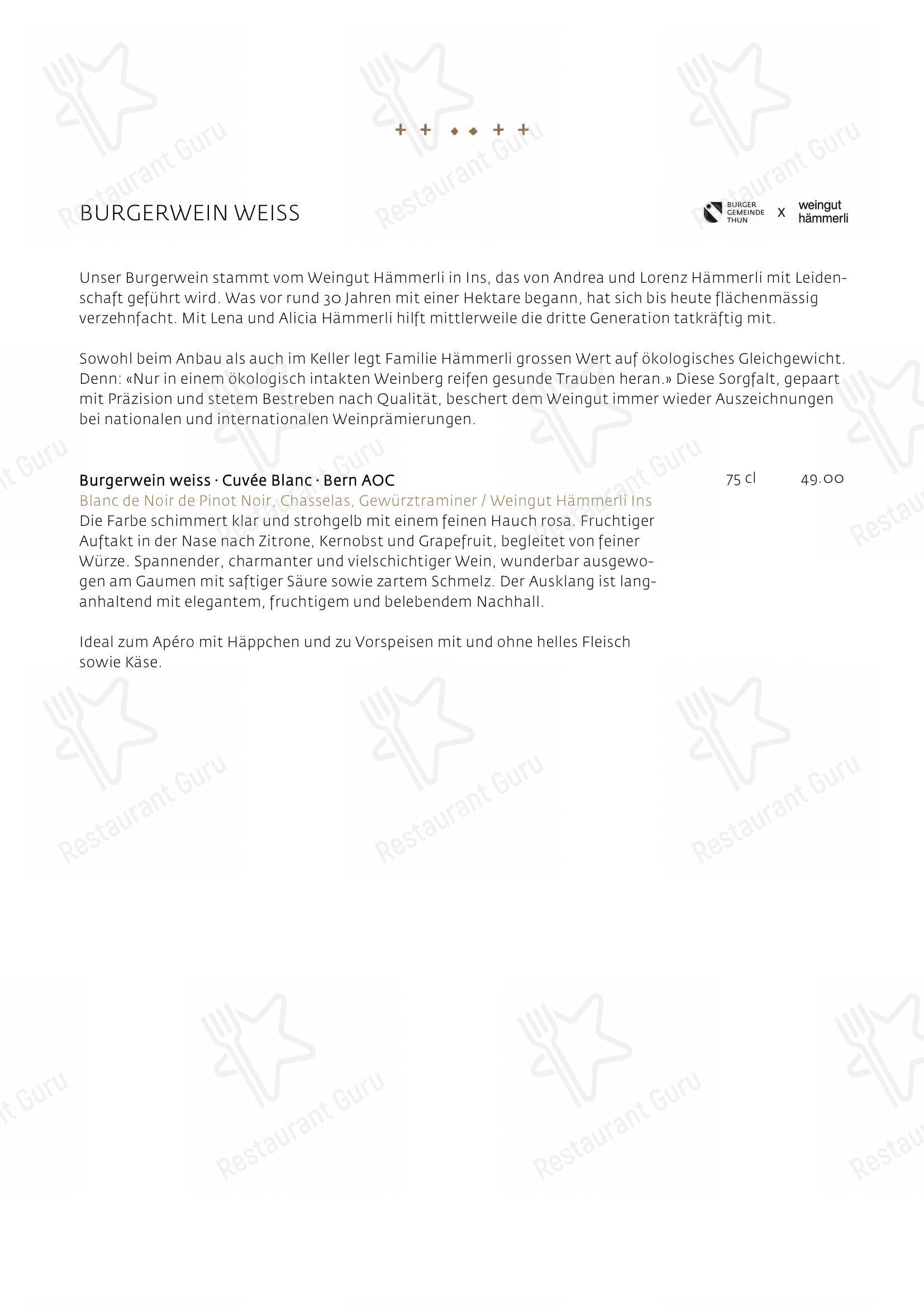 Menu bar per Schüür · Restaurant & Kultur ristorante