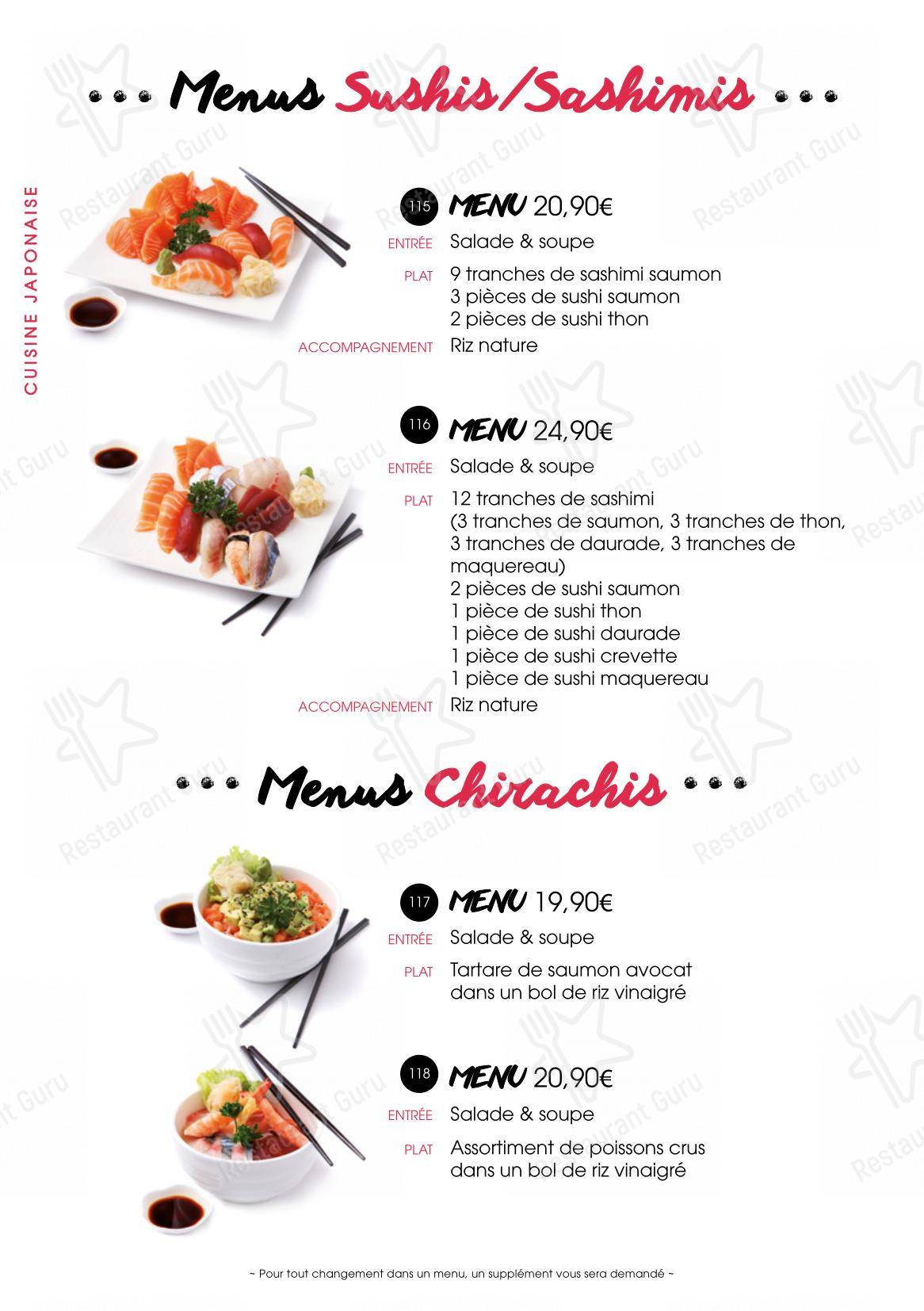 SenSushi dans Huningue - Menu bar