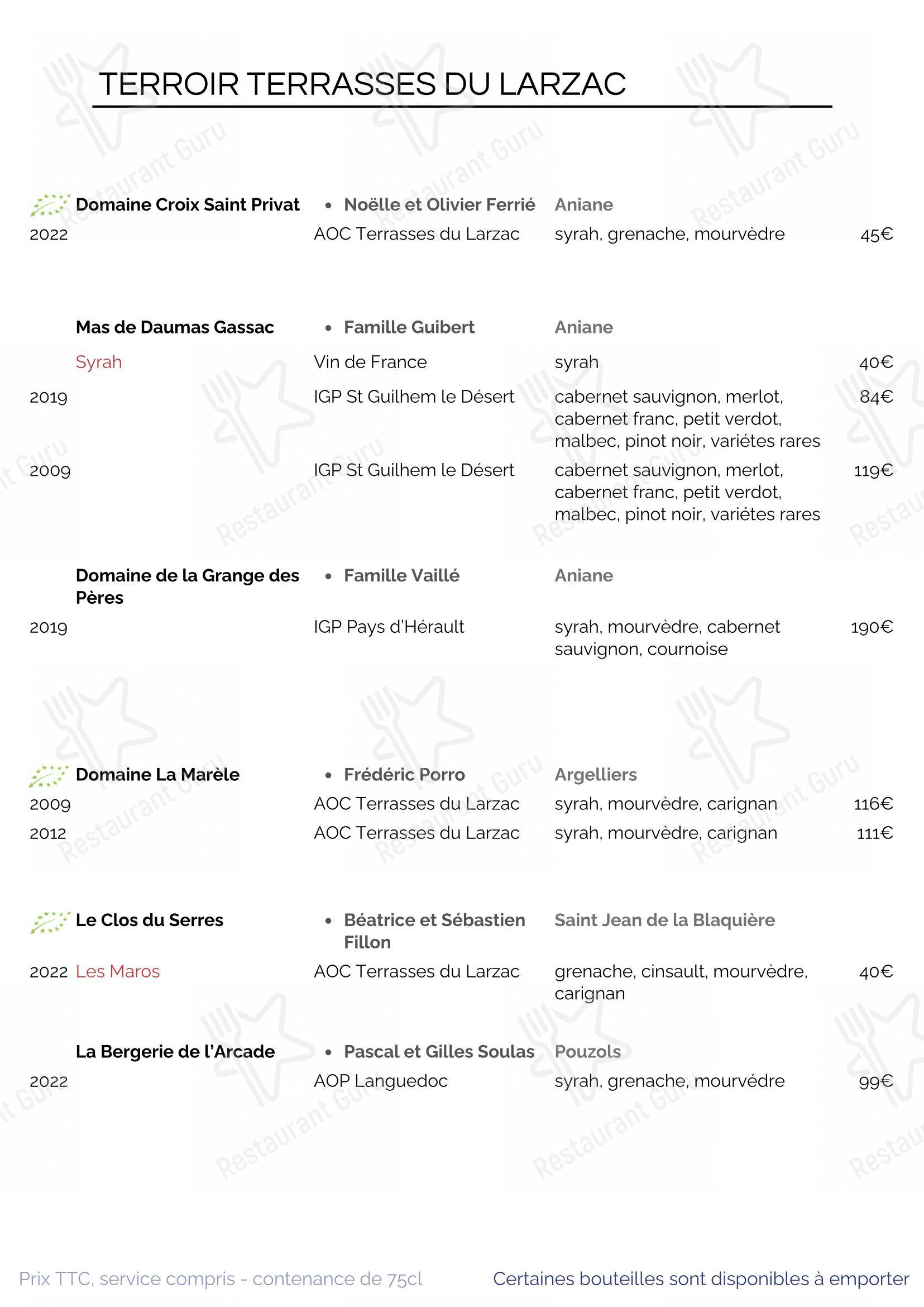 Menu bar pour SouKa Bistrot des Vins - Restaurant Caviste Bar a Vins restaurant