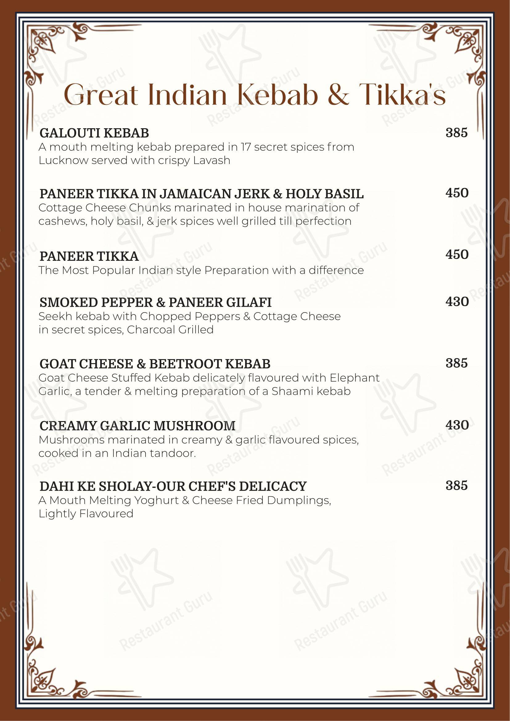 Menu for The Dome in Jaipur