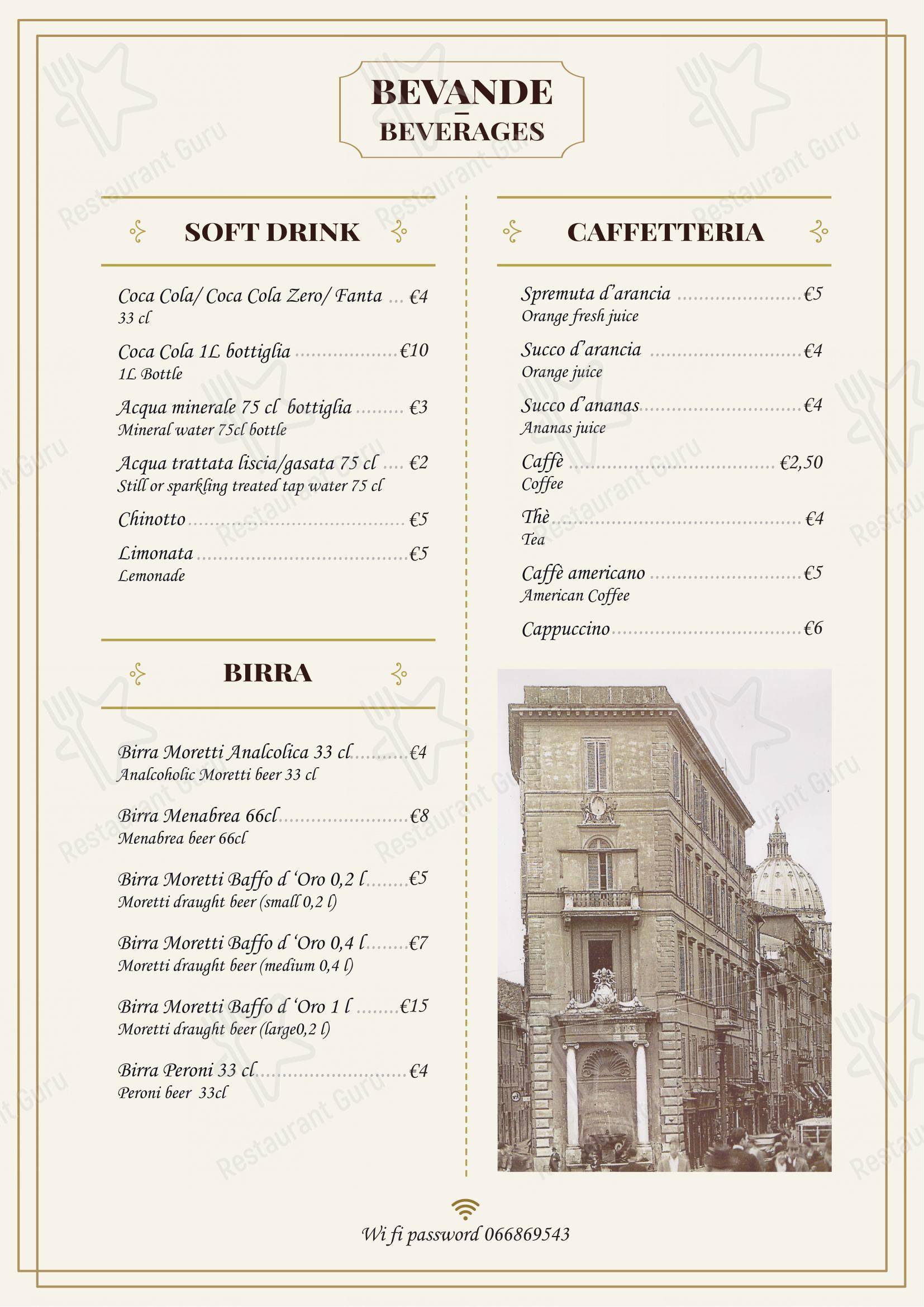 Trattoria Polese in Roma - Menu