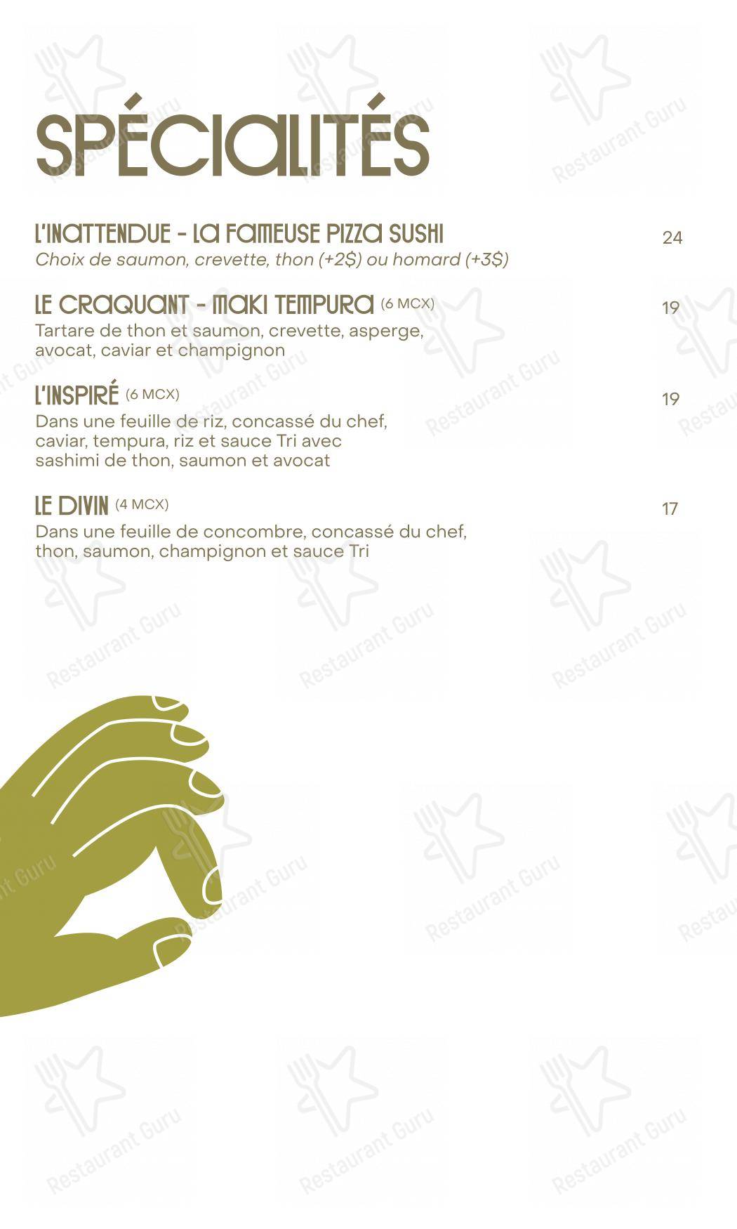 Menu bar pour Tri Express restaurant