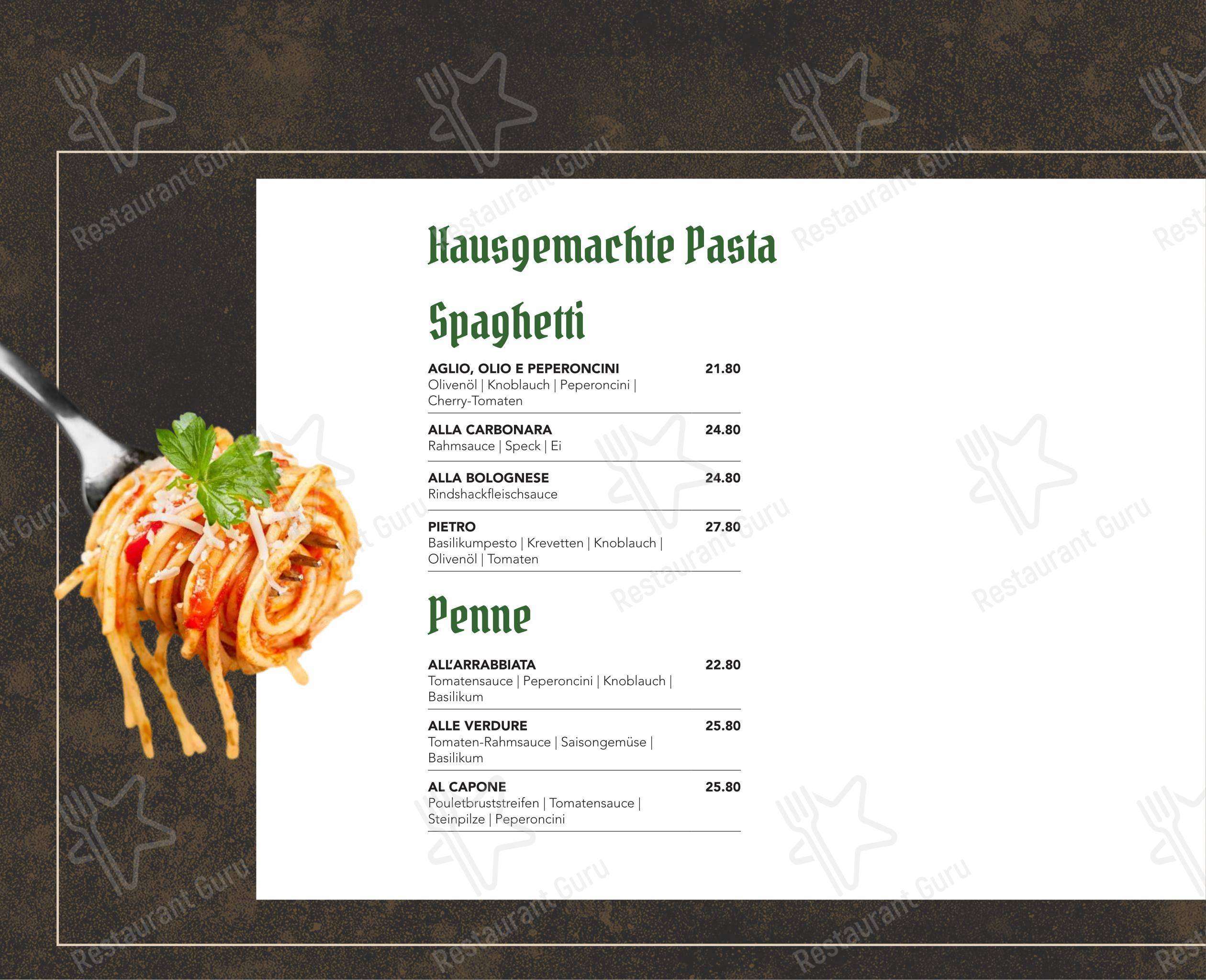 Ночное меню per Türmli Restaurant & Pizzeria pizzeria