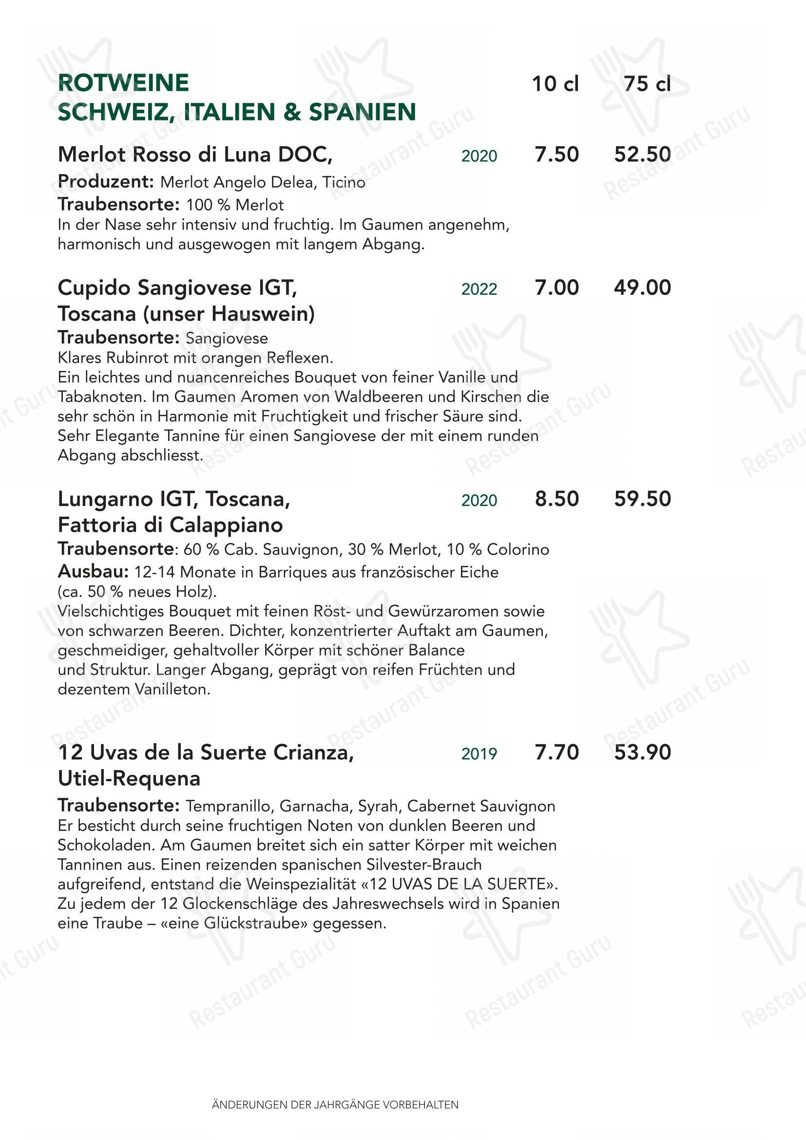 Türmli Restaurant & Pizzeria in Sempach - Крафт меню