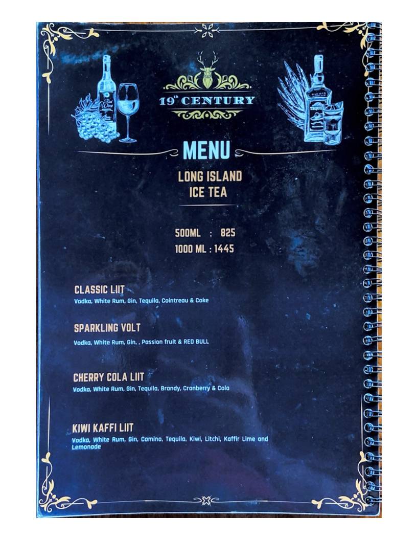 19th Century A unit of Royal Arc Hospitality menu