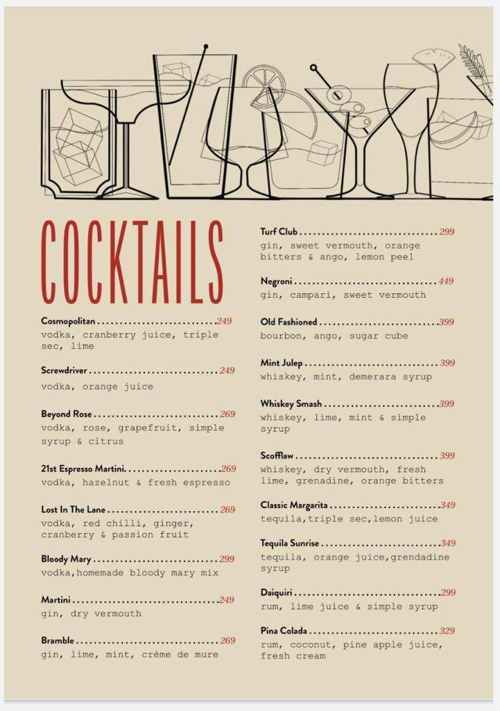 21st Amendment Gastrobar Indiranagar menu